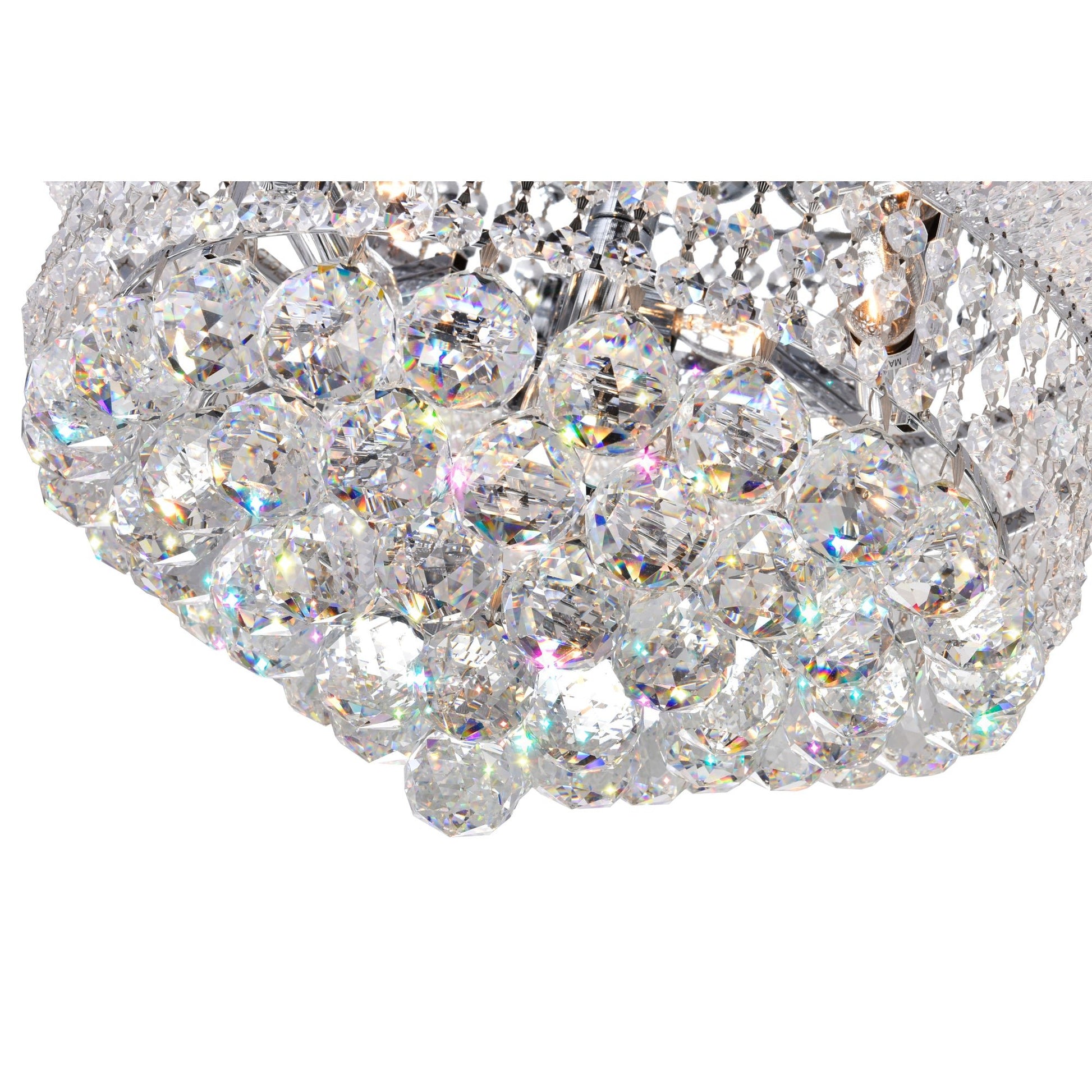 Empire 8 Light 20in Chrome Flush Mount with Crystals - CWI Lighting