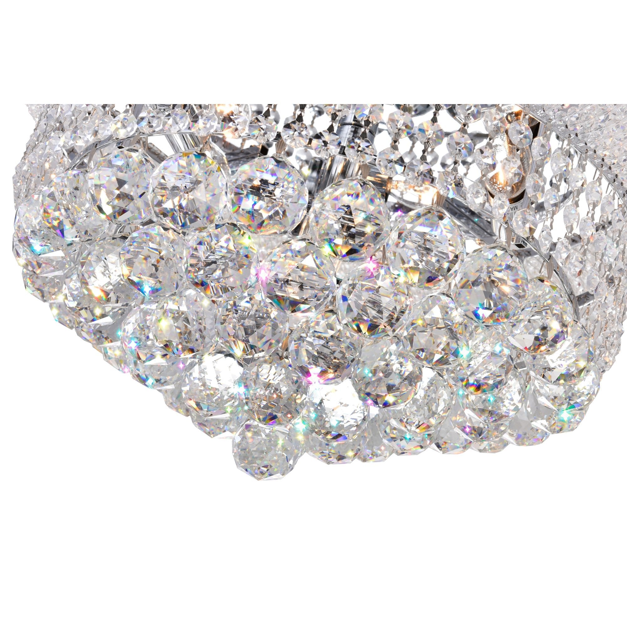 Empire 8 Light 20in Chrome Flush Mount with Crystals - CWI Lighting