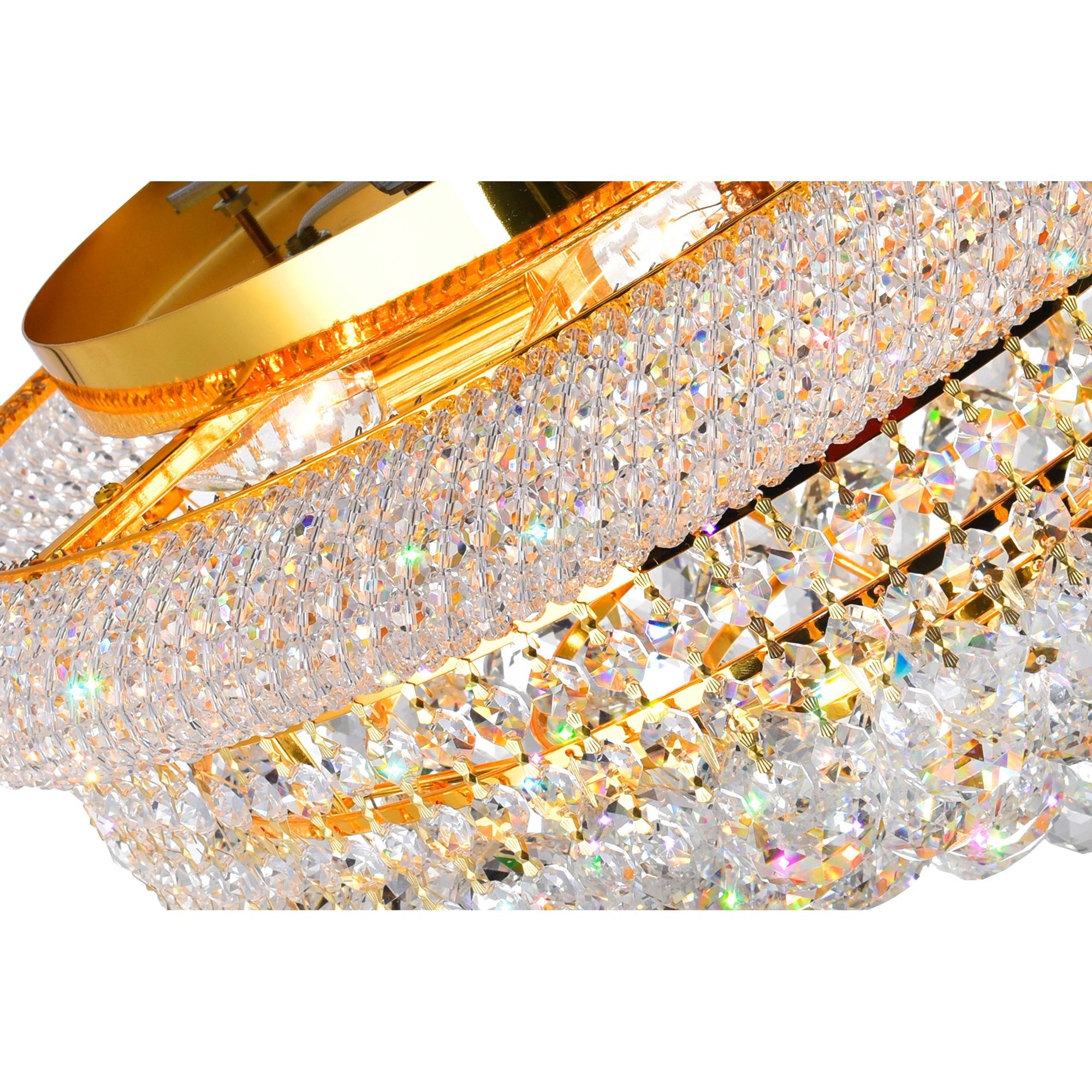 Empire 8 Light 20in Gold Flush Mount with Crystals - CWI Lighting