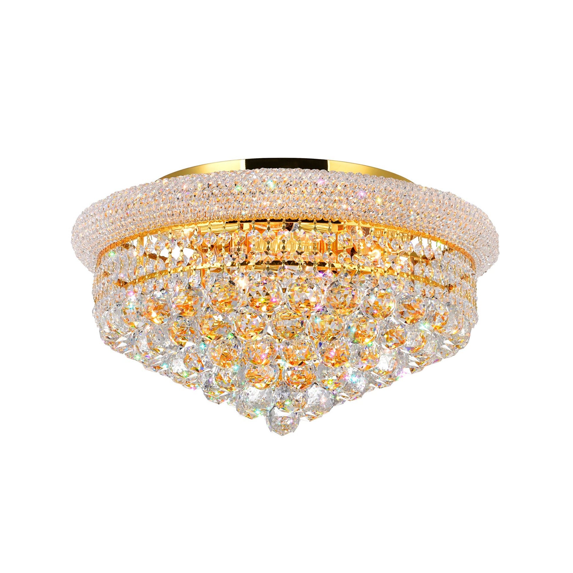 Empire 8 Light 20in Gold Flush Mount with Crystals - CWI Lighting