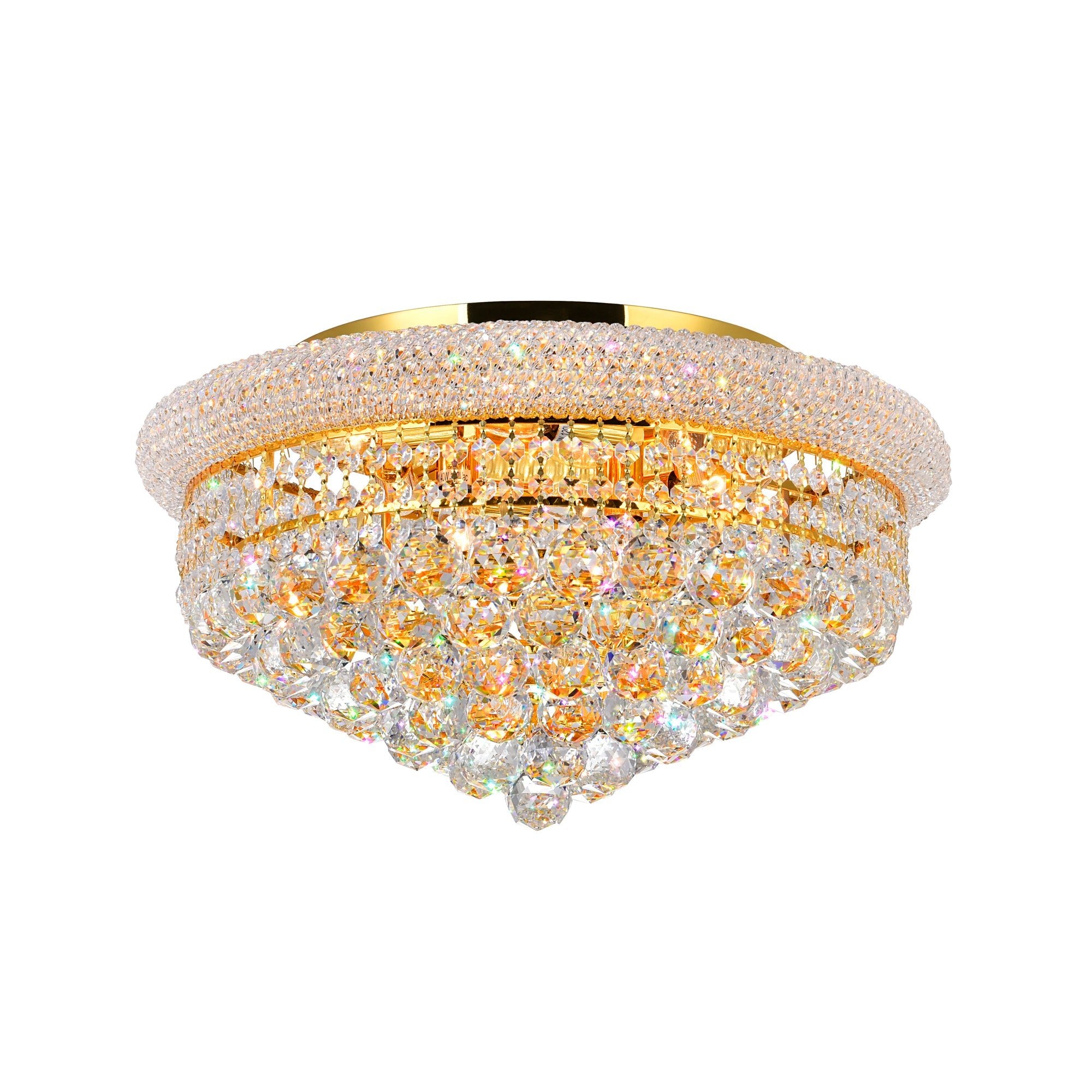 Empire 8 Light 20in Gold Flush Mount with Crystals - CWI Lighting
