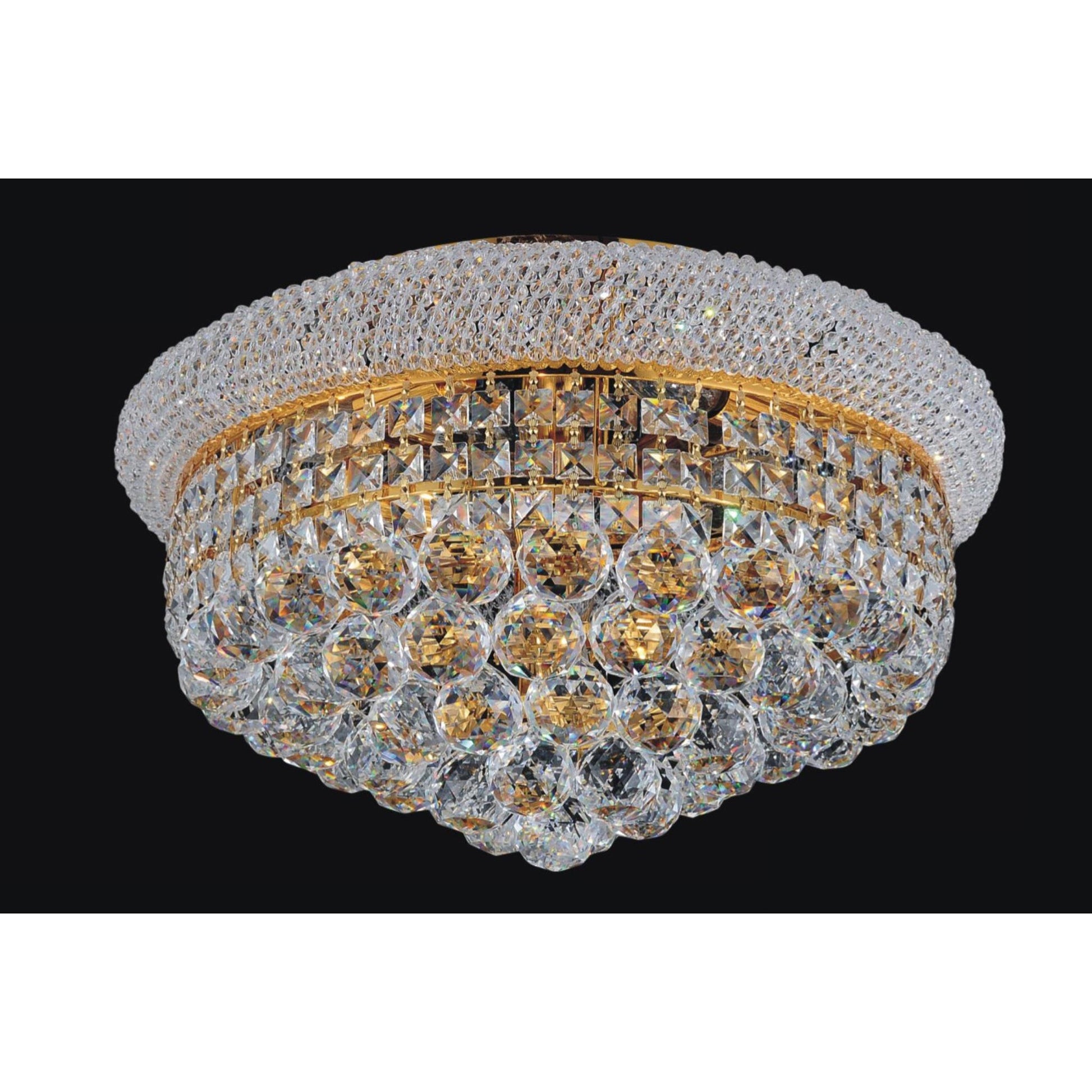 Empire 8 Light 20in Gold Flush Mount with Crystals - CWI Lighting