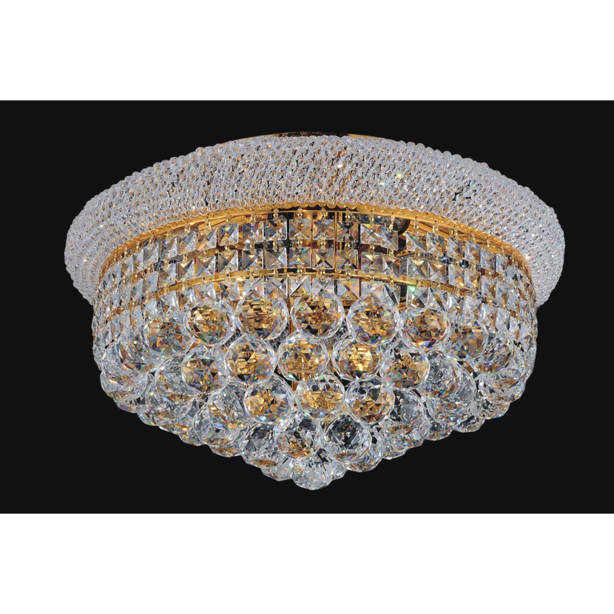 Empire 8 Light 20in Gold Flush Mount with Crystals - CWI Lighting