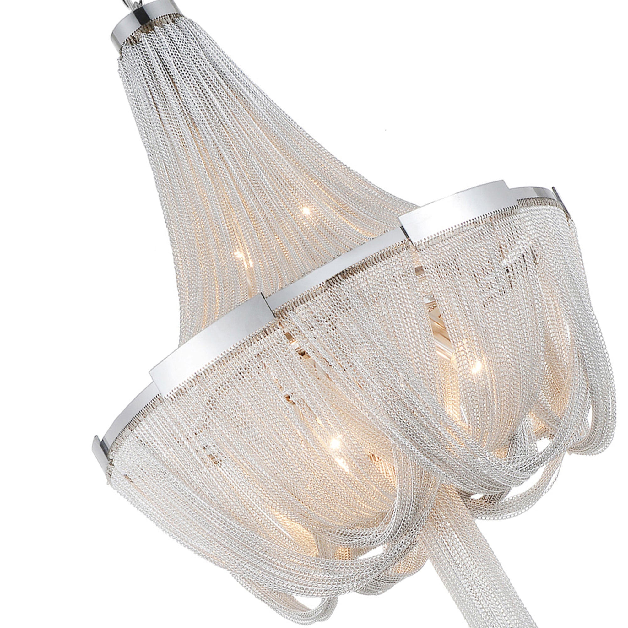 Enchanted 6 Light Down Chandelier With Chrome Finish - CWI Lighting