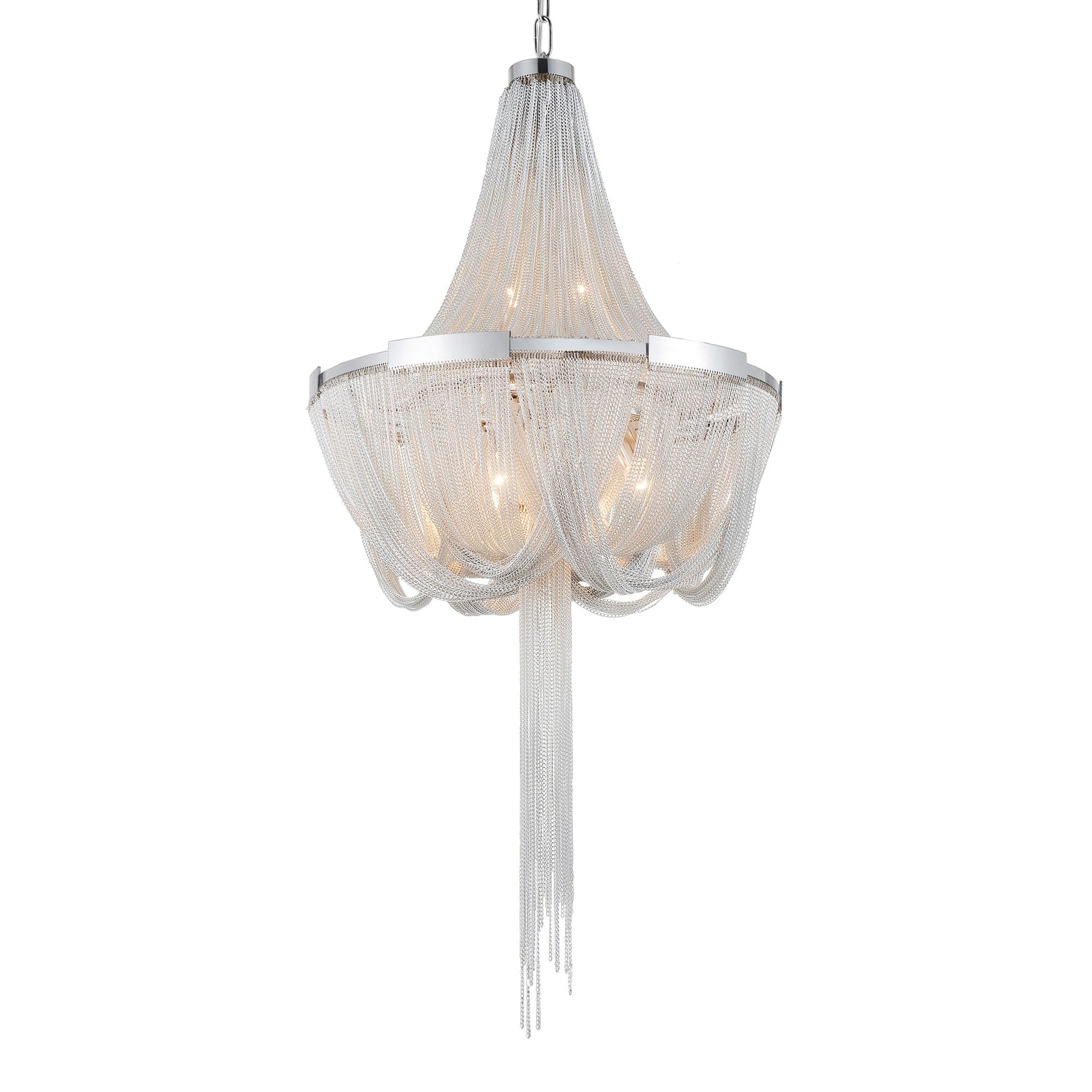Enchanted 6 Light Down Chandelier With Chrome Finish - CWI Lighting