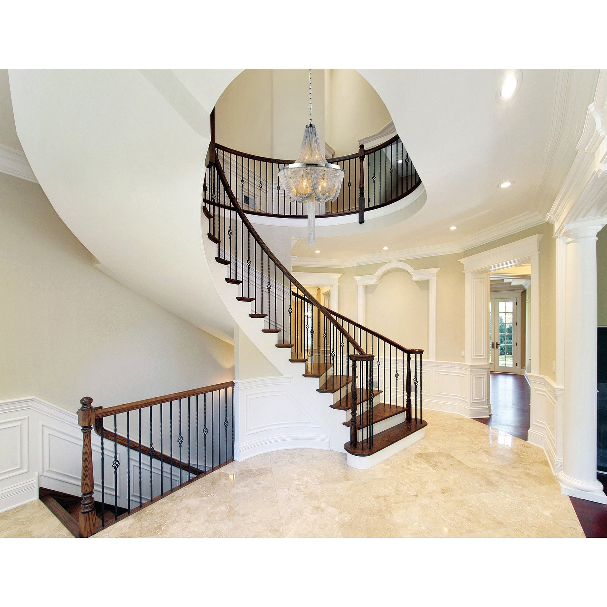 Enchanted 6 Light Down Chandelier With Chrome Finish - CWI Lighting