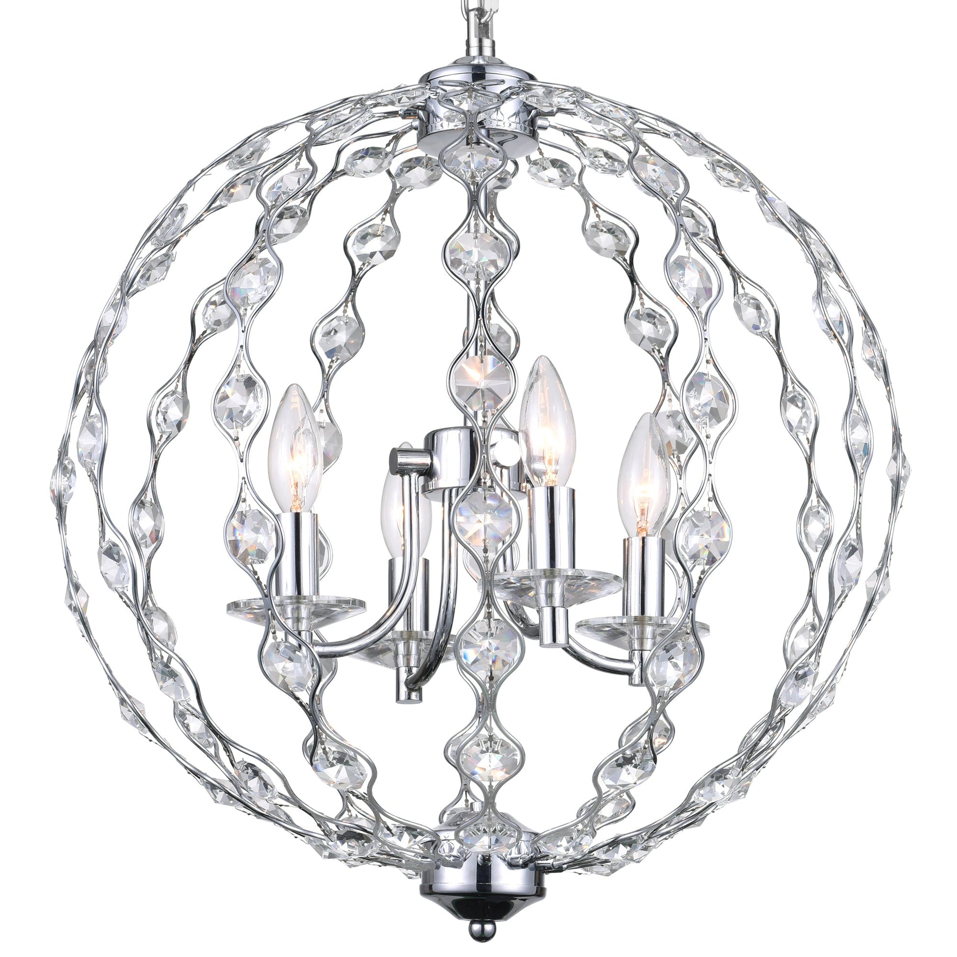 Esia 4 Light Chandelier With Chrome Finish - CWI Lighting