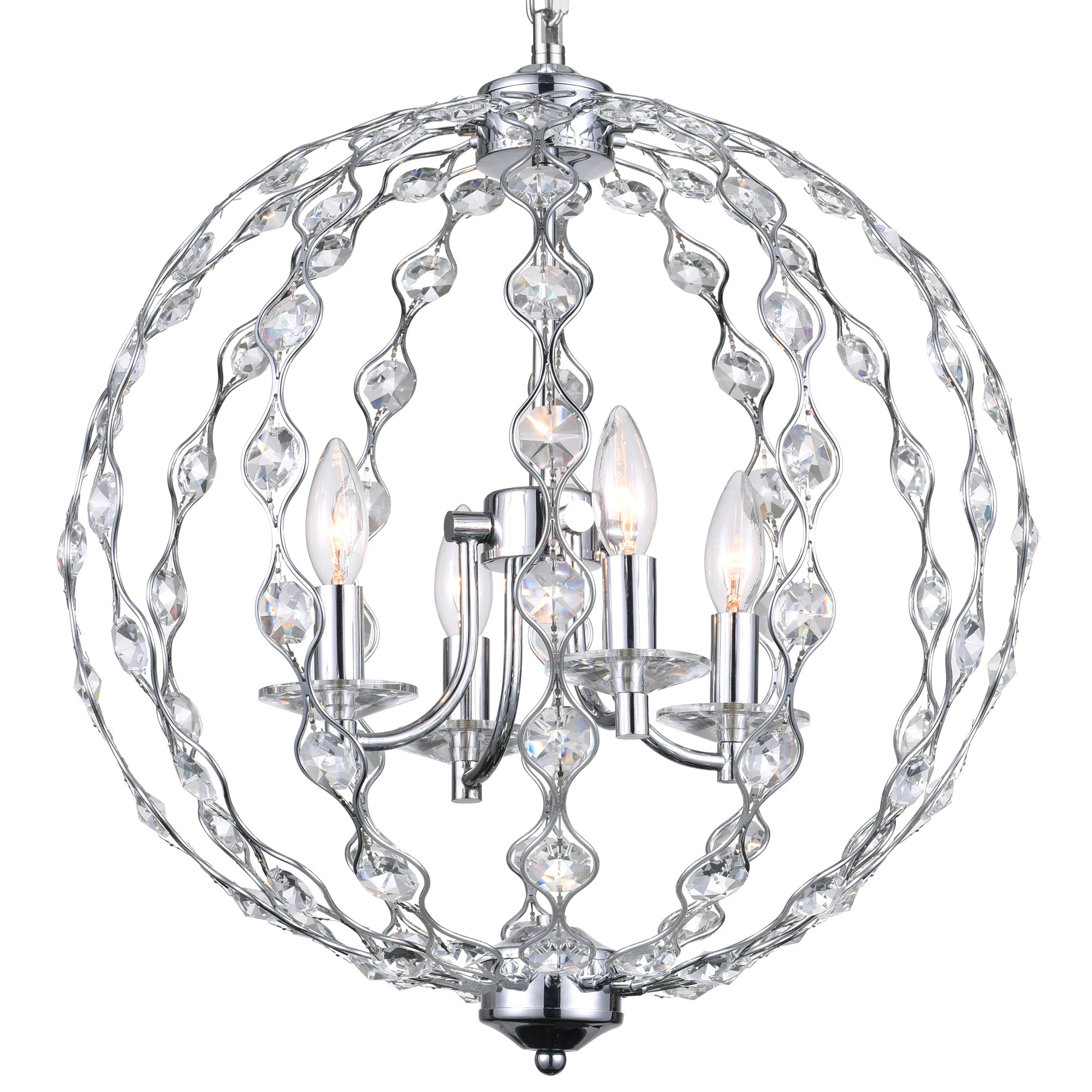 Esia 4 Light Chandelier With Chrome Finish - CWI Lighting