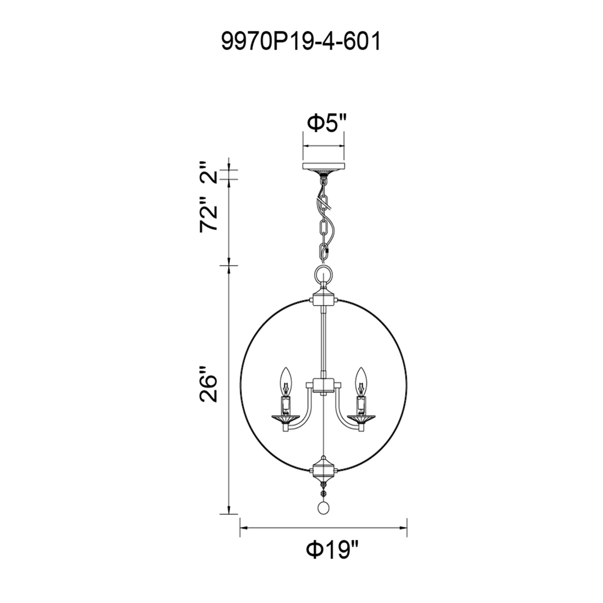 Esia 4 Light Chandelier With Chrome Finish - CWI Lighting