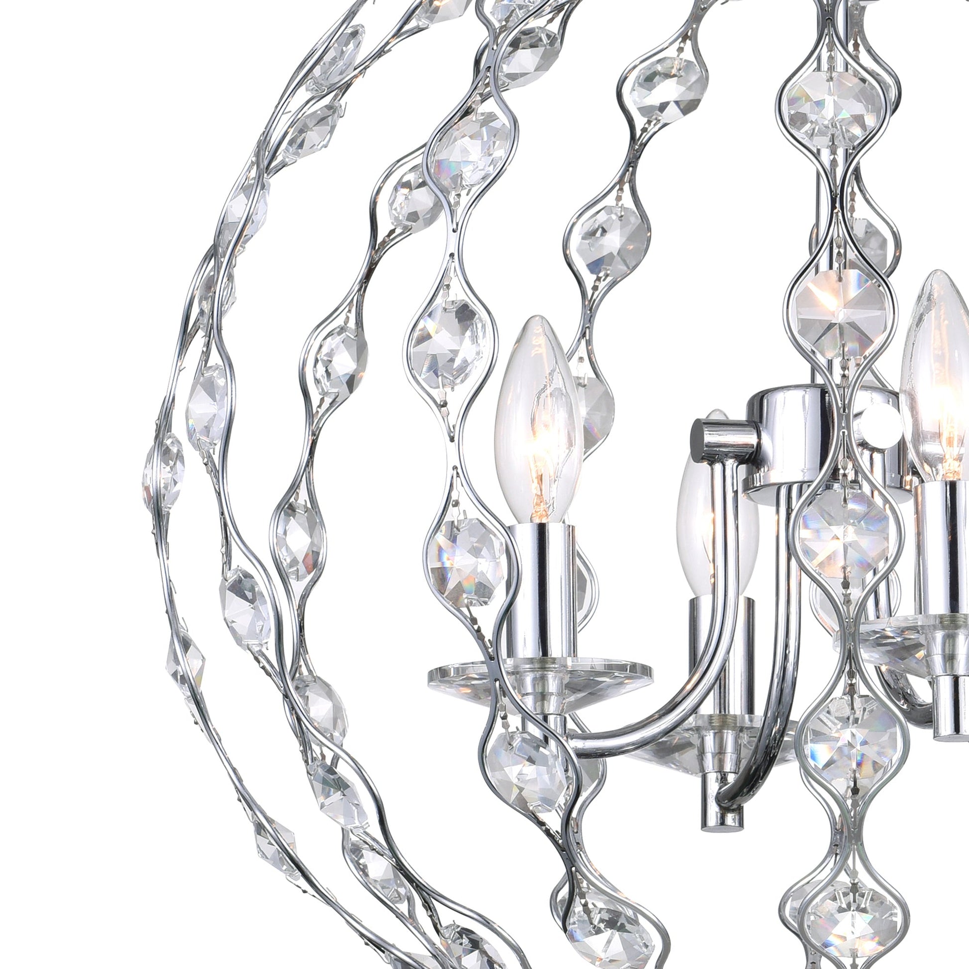 Esia 4 Light Chandelier With Chrome Finish - CWI Lighting