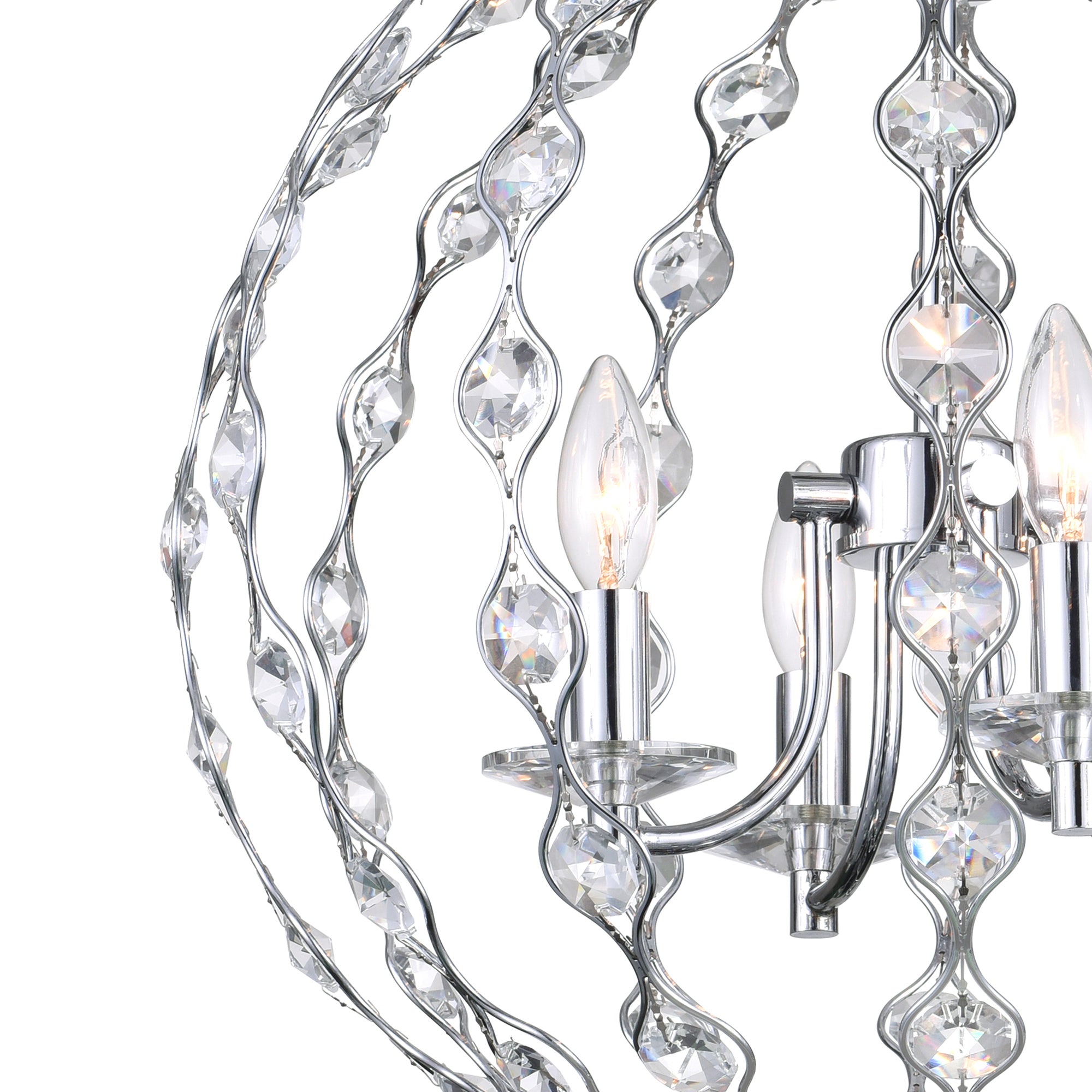 Esia 4 Light Chandelier With Chrome Finish - CWI Lighting