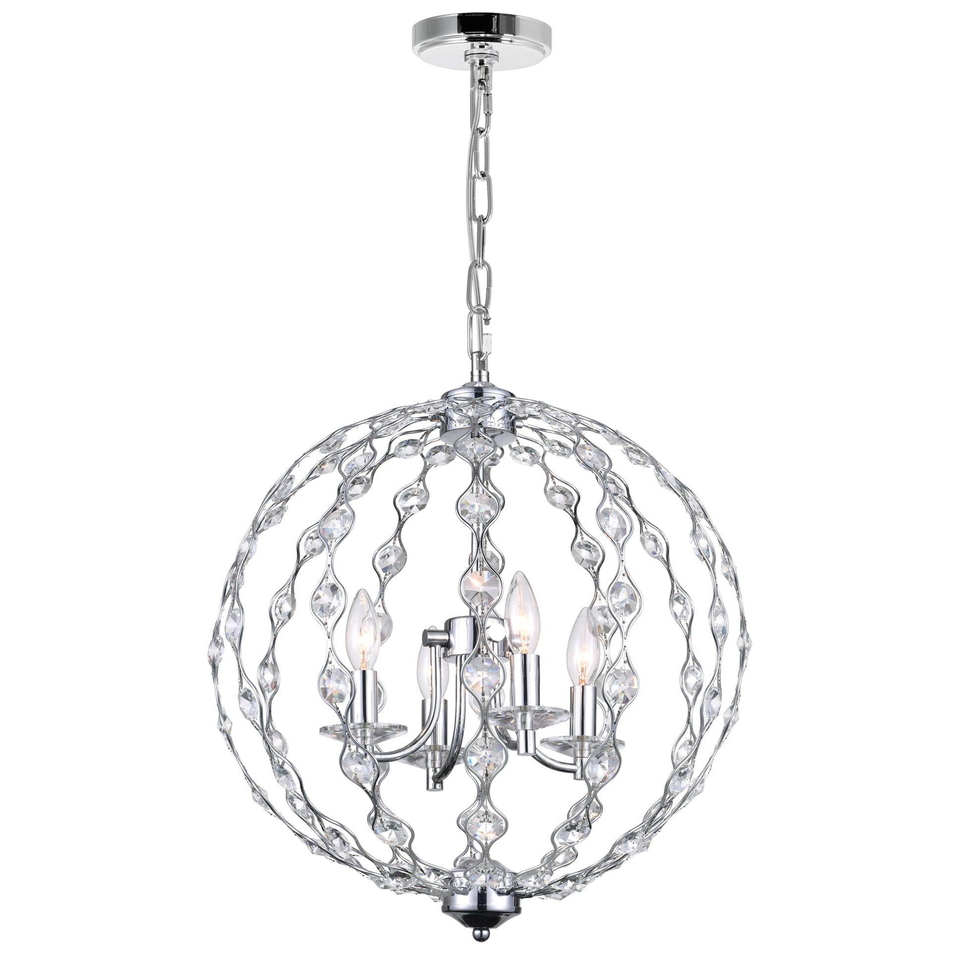 Esia 4 Light Chandelier With Chrome Finish - CWI Lighting