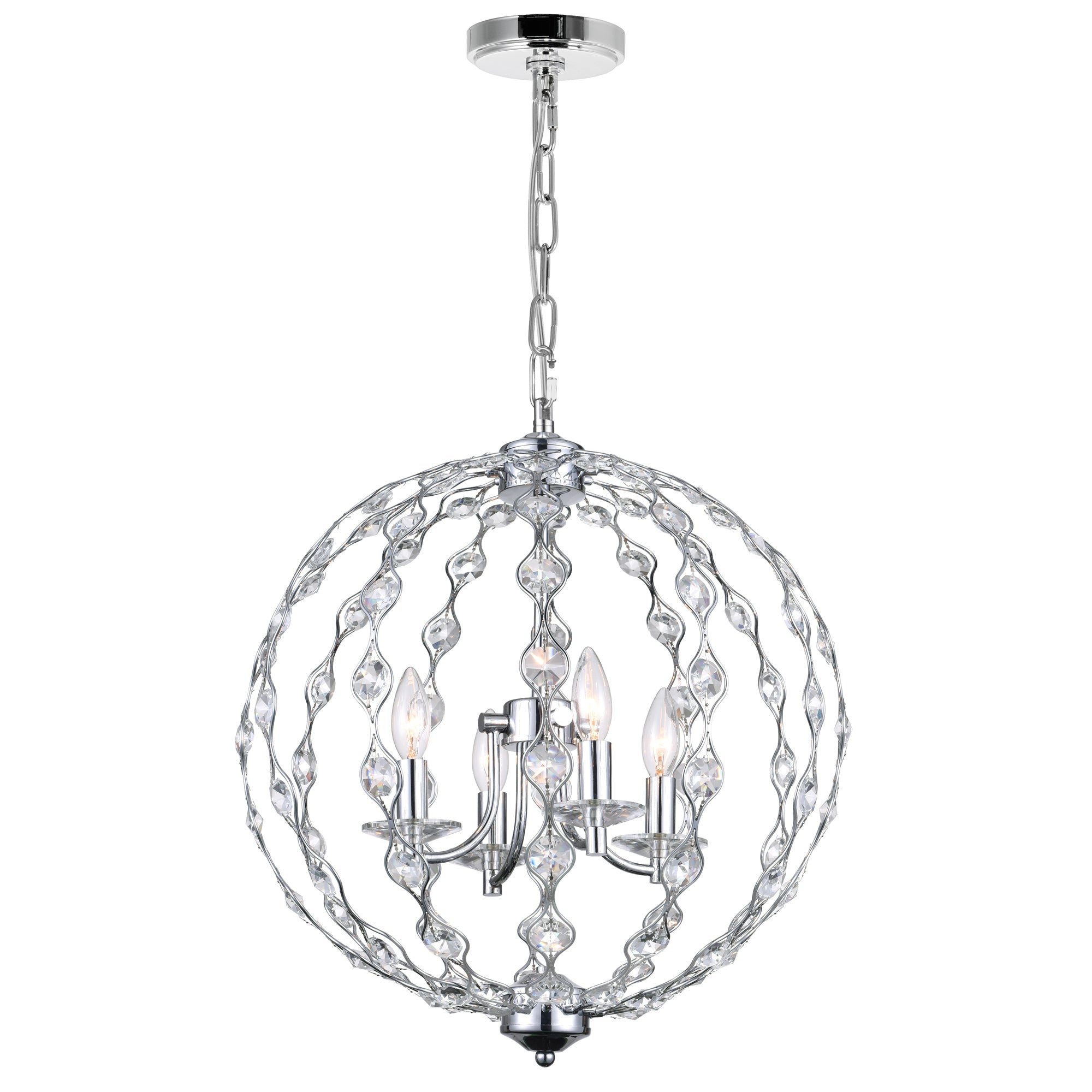 Esia 4 Light Chandelier With Chrome Finish - CWI Lighting