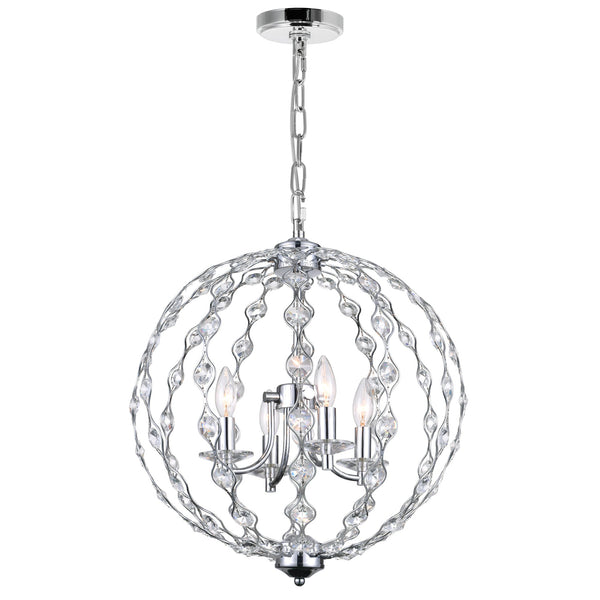 Esia 4 Light Chandelier With Chrome Finish - CWI Lighting