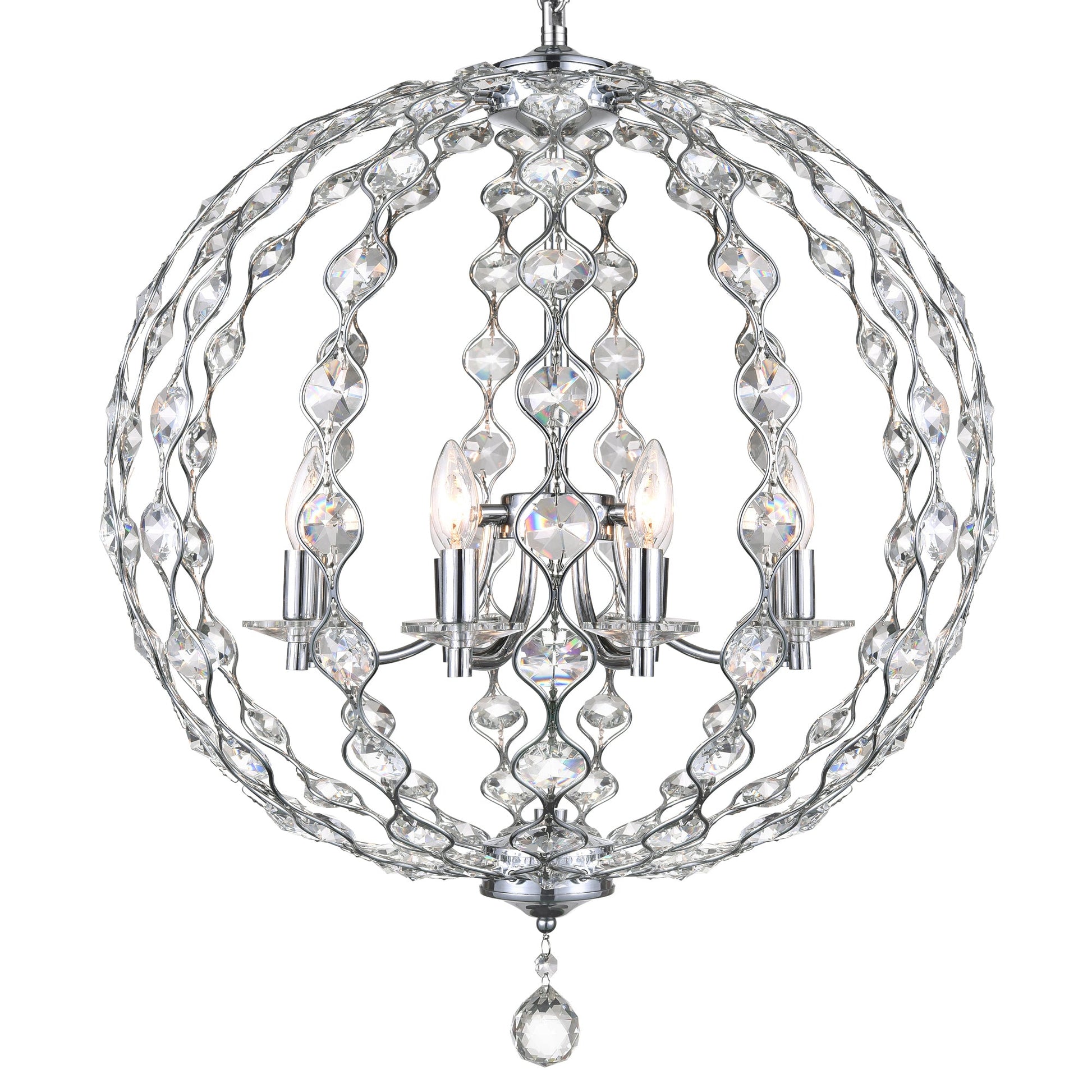 Esia 8 Light Chandelier With Chrome Finish - CWI Lighting