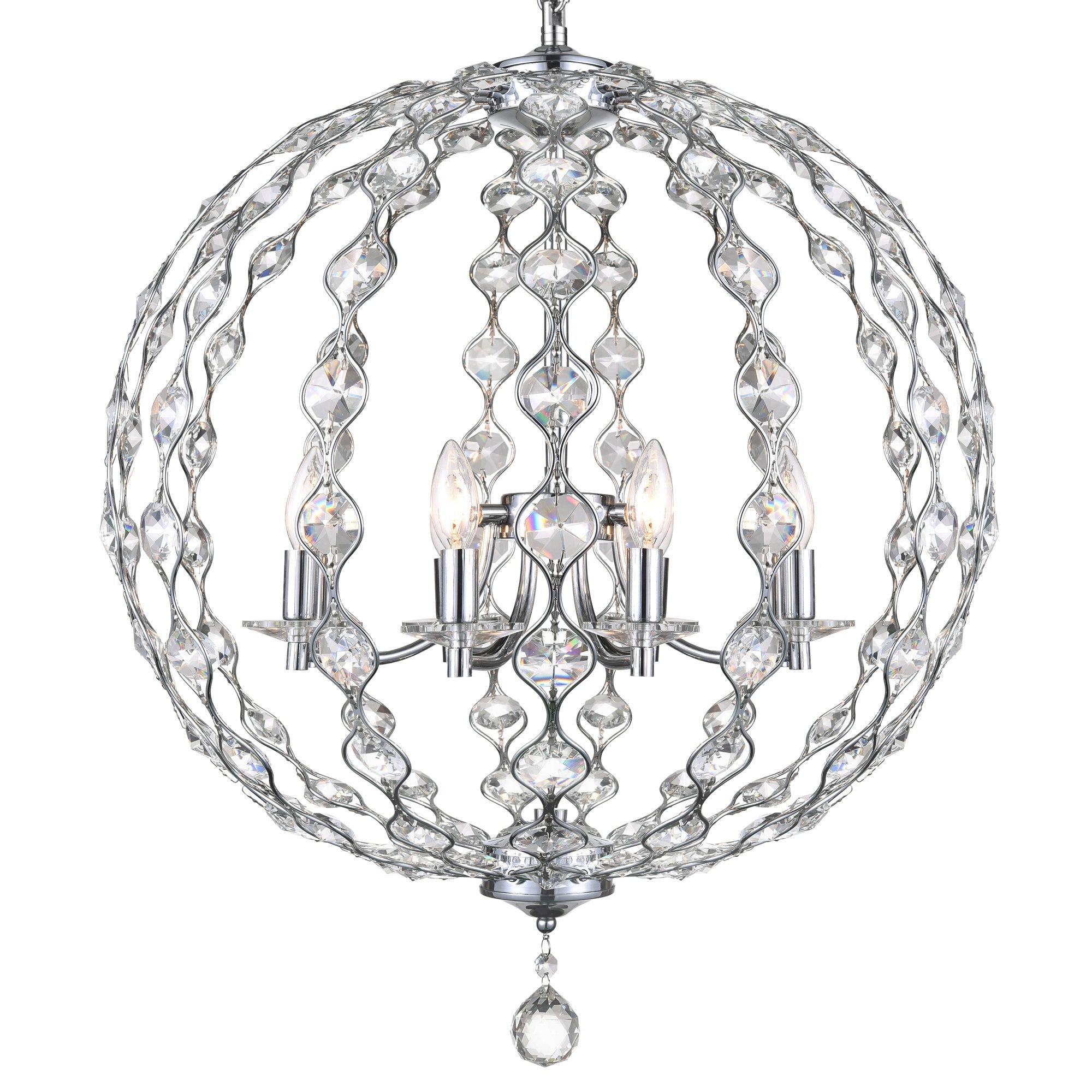 Esia 8 Light Chandelier With Chrome Finish - CWI Lighting