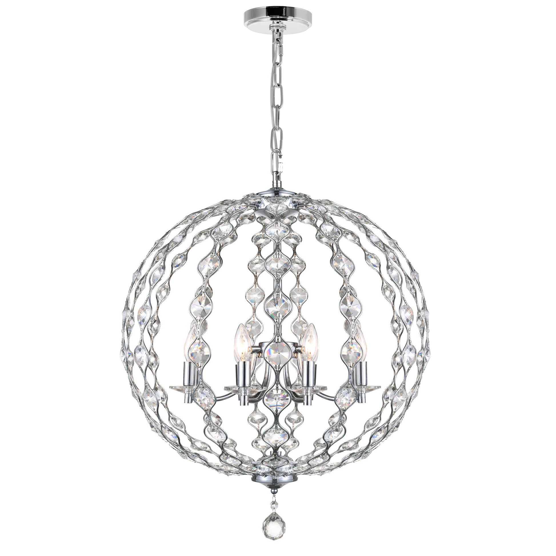 Esia 8 Light Chandelier With Chrome Finish - CWI Lighting