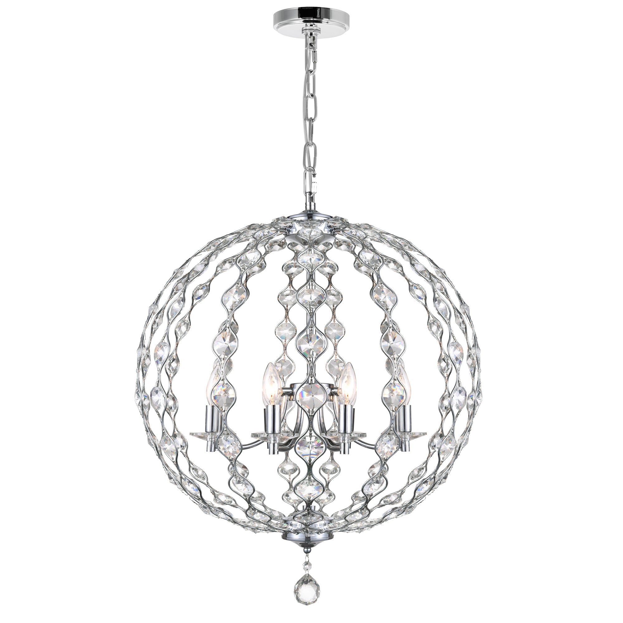 Esia 8 Light Chandelier With Chrome Finish - CWI Lighting