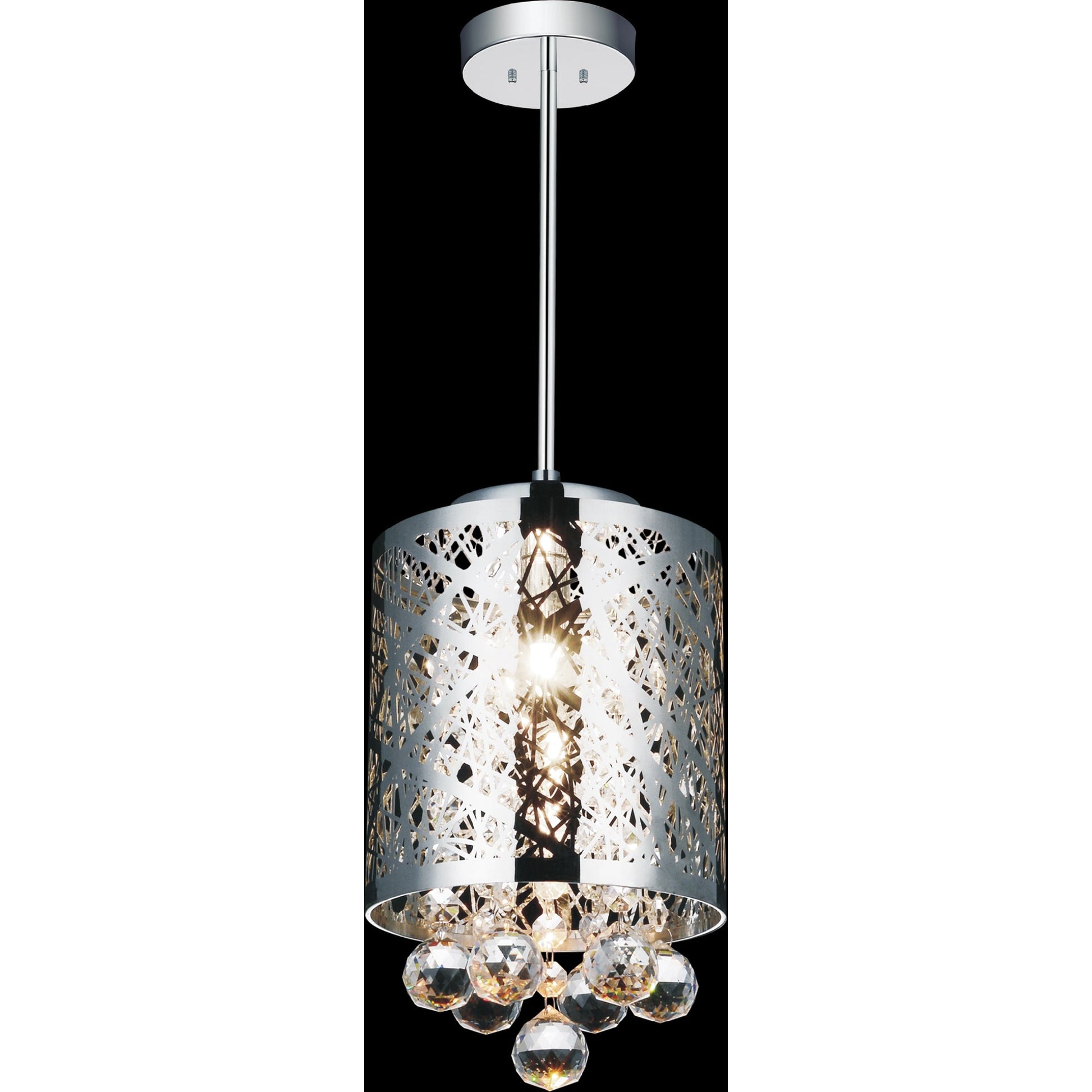 Eternity 1 Light 6in Chrome Drum Shade Mini Pendant - CWI Lighting