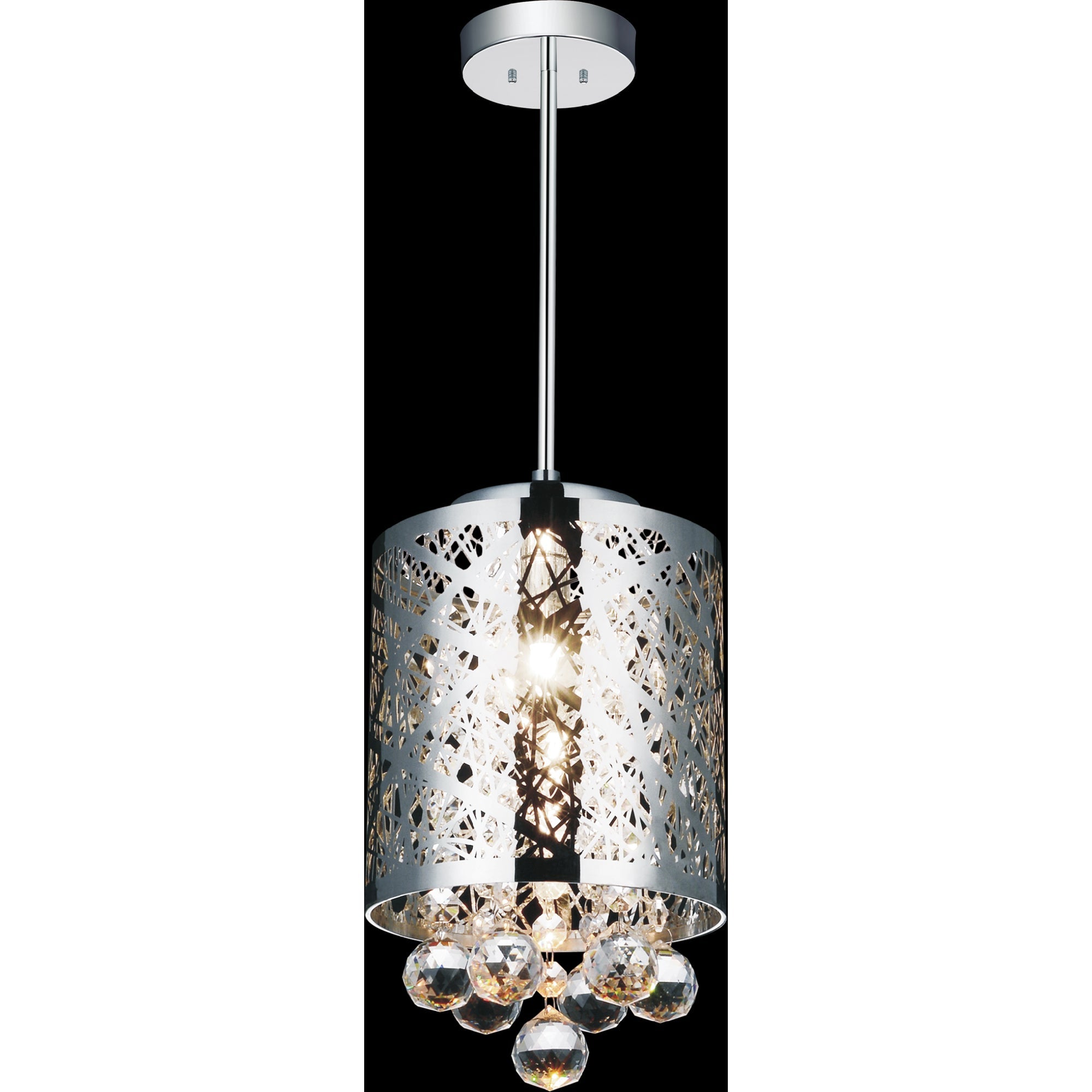 Eternity 1 Light 6in Chrome Drum Shade Mini Pendant - CWI Lighting
