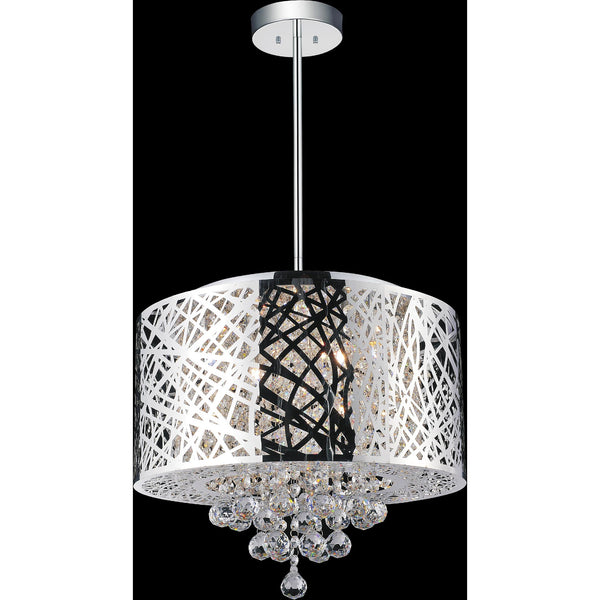 Eternity 6 Light 16in Chrome Drum Shade Chandelier - CWI Lighting