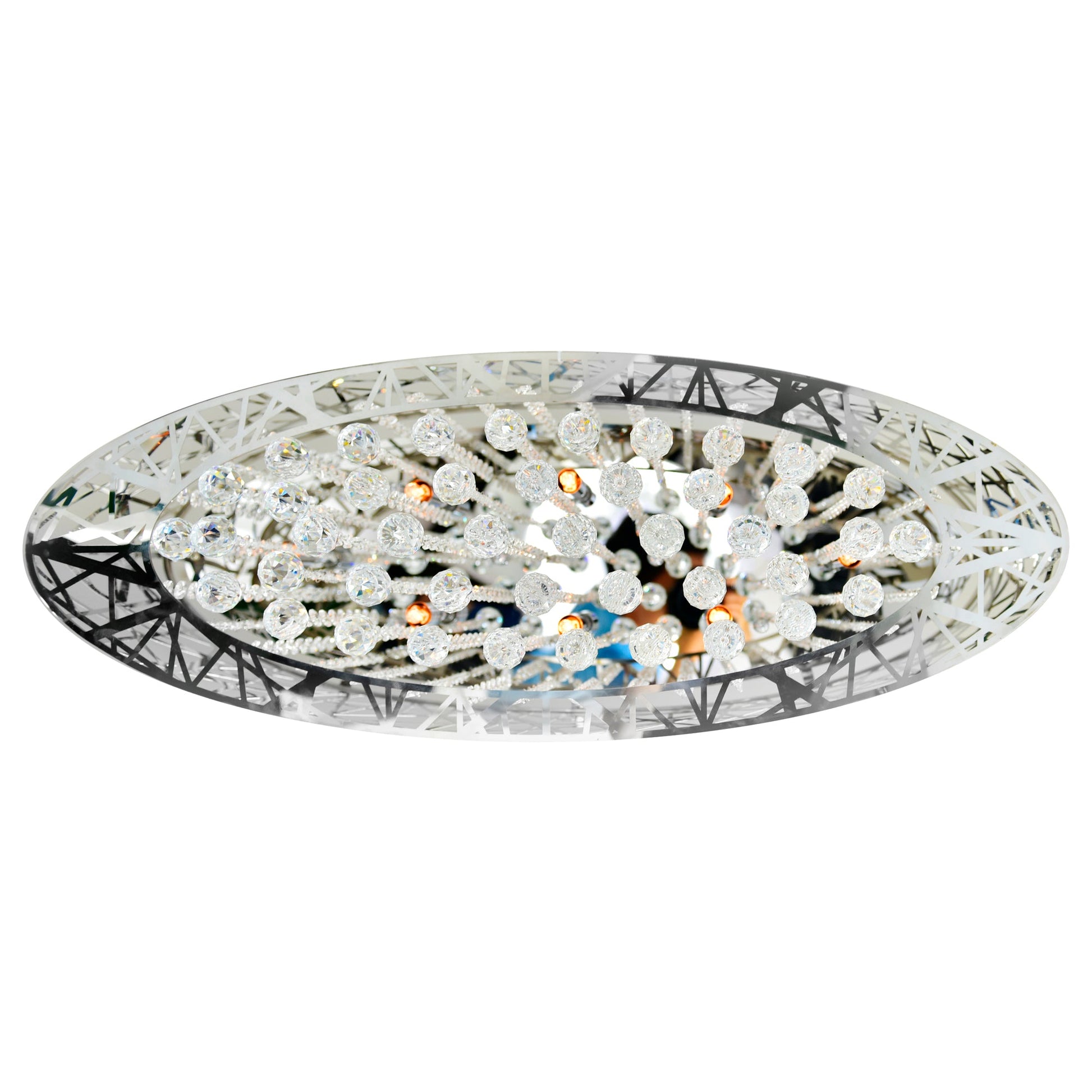 Eternity 8 Light 32in Chrome Drum Shade Chandelier - CWI Lighting