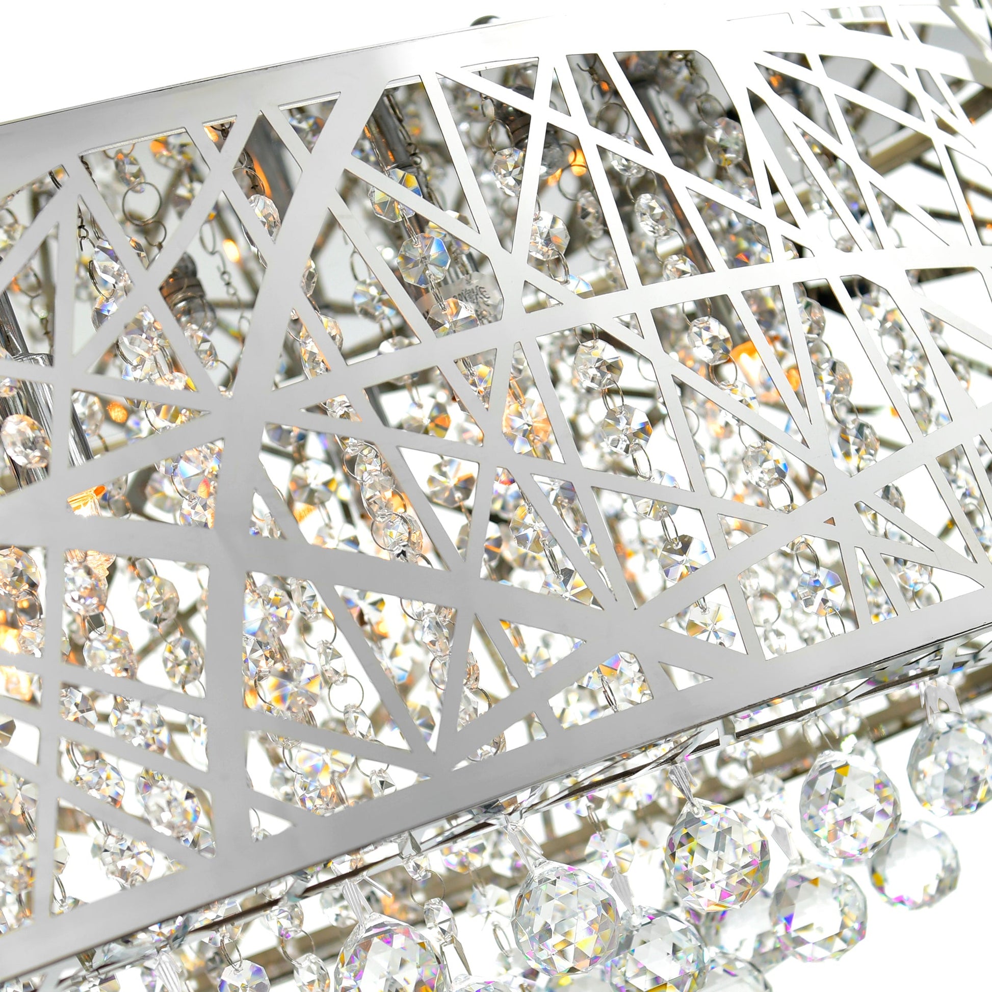 Eternity 8 Light 32in Chrome Drum Shade Chandelier - CWI Lighting