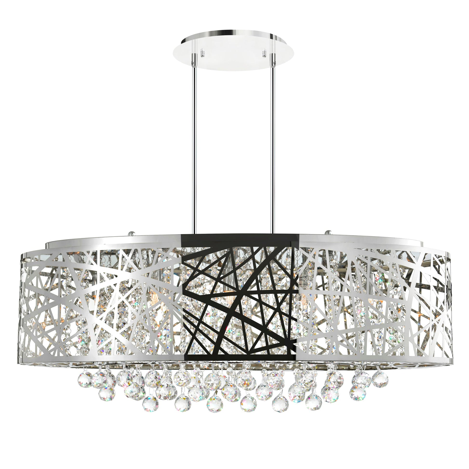 Eternity 8 Light 32in Chrome Drum Shade Chandelier - CWI Lighting