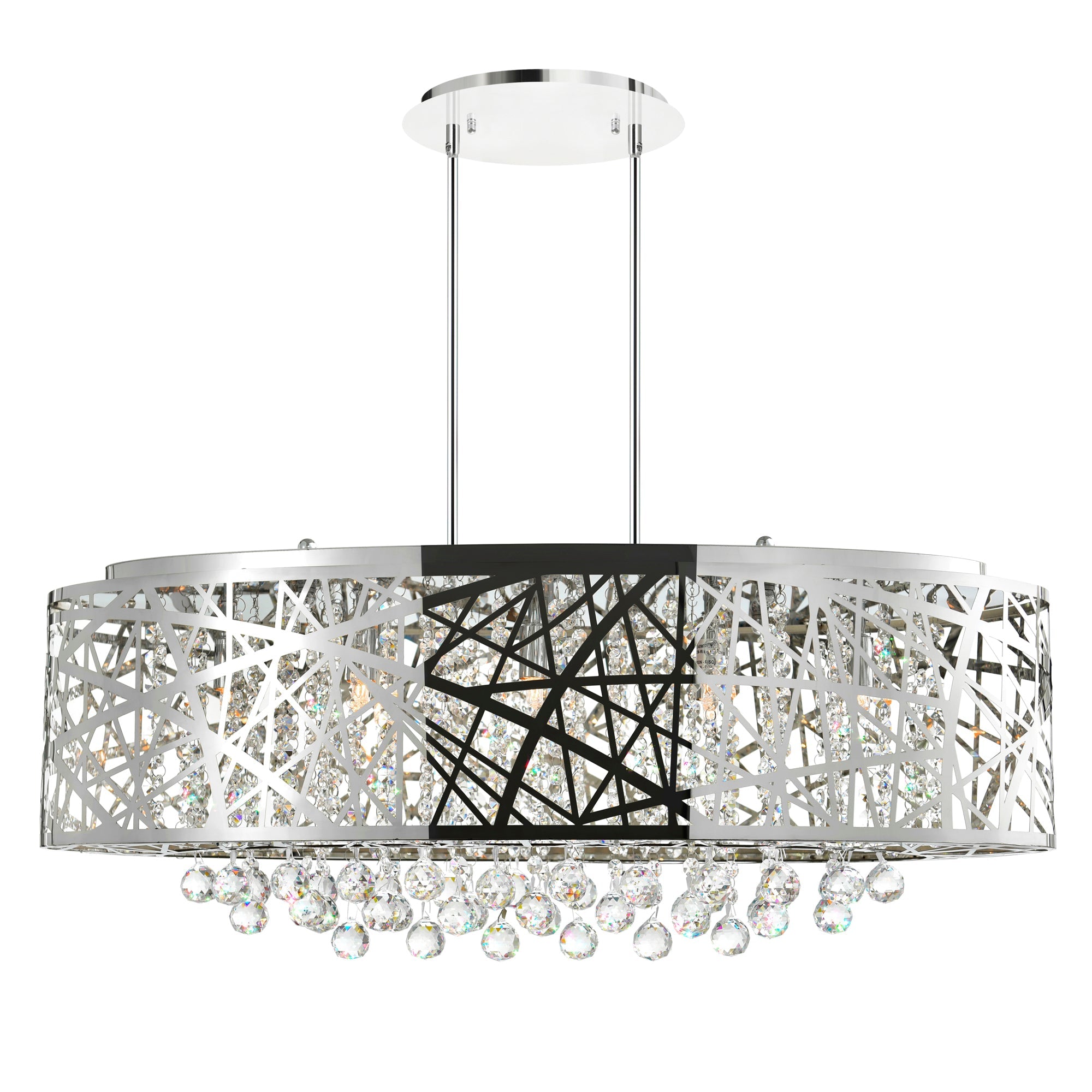 Eternity 8 Light 32in Chrome Drum Shade Chandelier - CWI Lighting