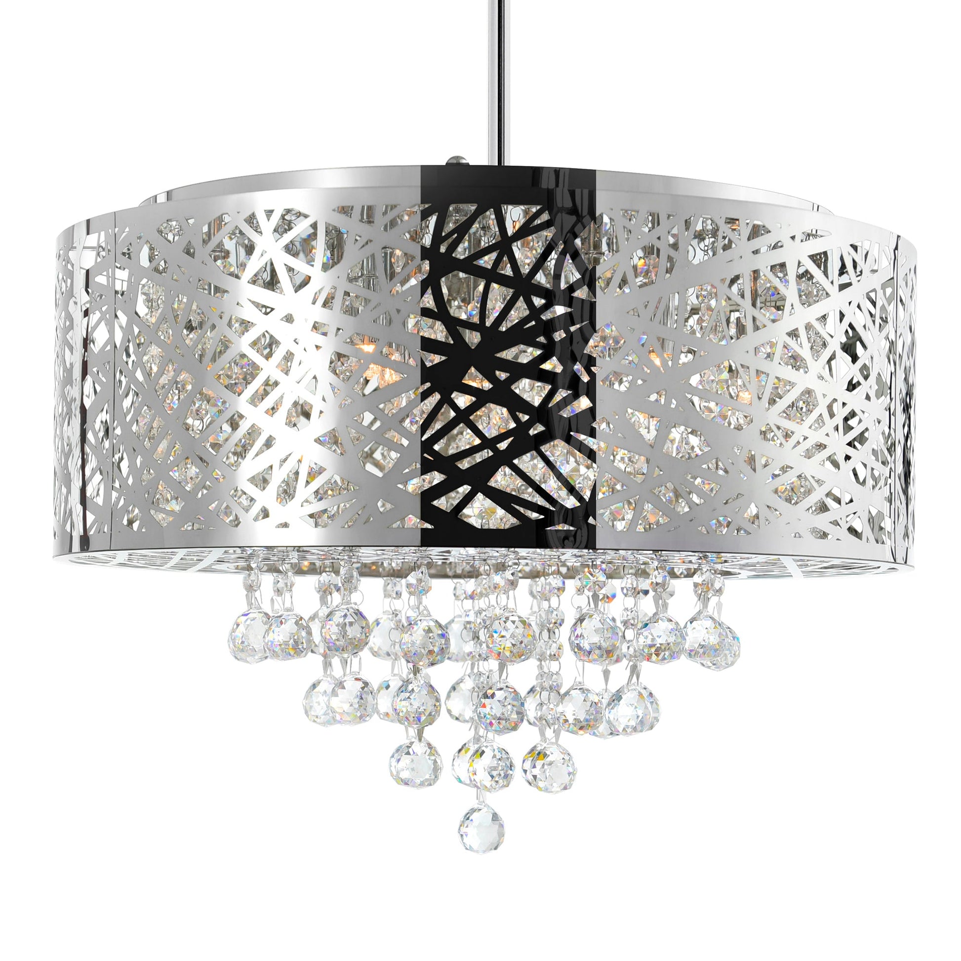 Eternity 9 Light 22in Chrome Drum Shade Chandelier - CWI Lighting