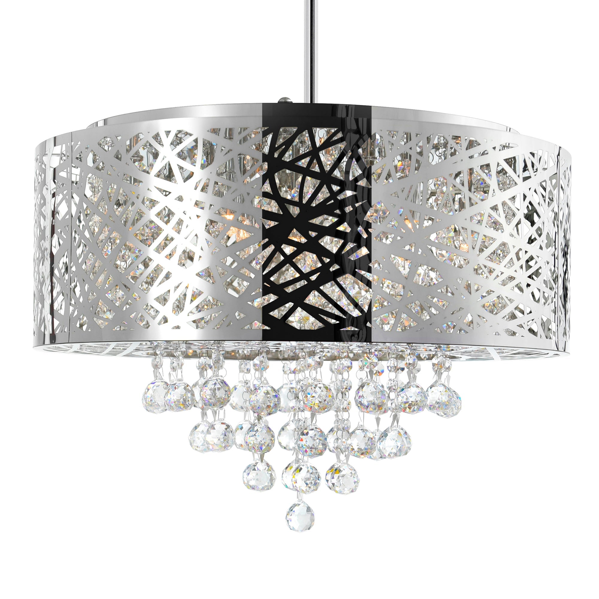 Eternity 9 Light 22in Chrome Drum Shade Chandelier - CWI Lighting