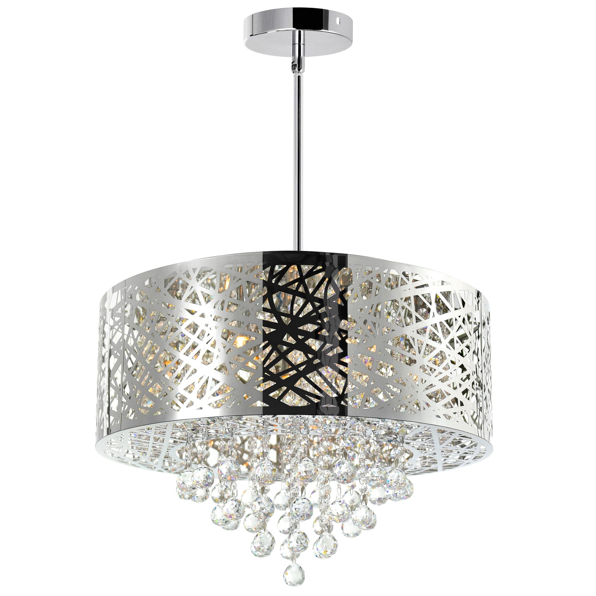 Eternity 9 Light 22in Chrome Drum Shade Chandelier - CWI Lighting
