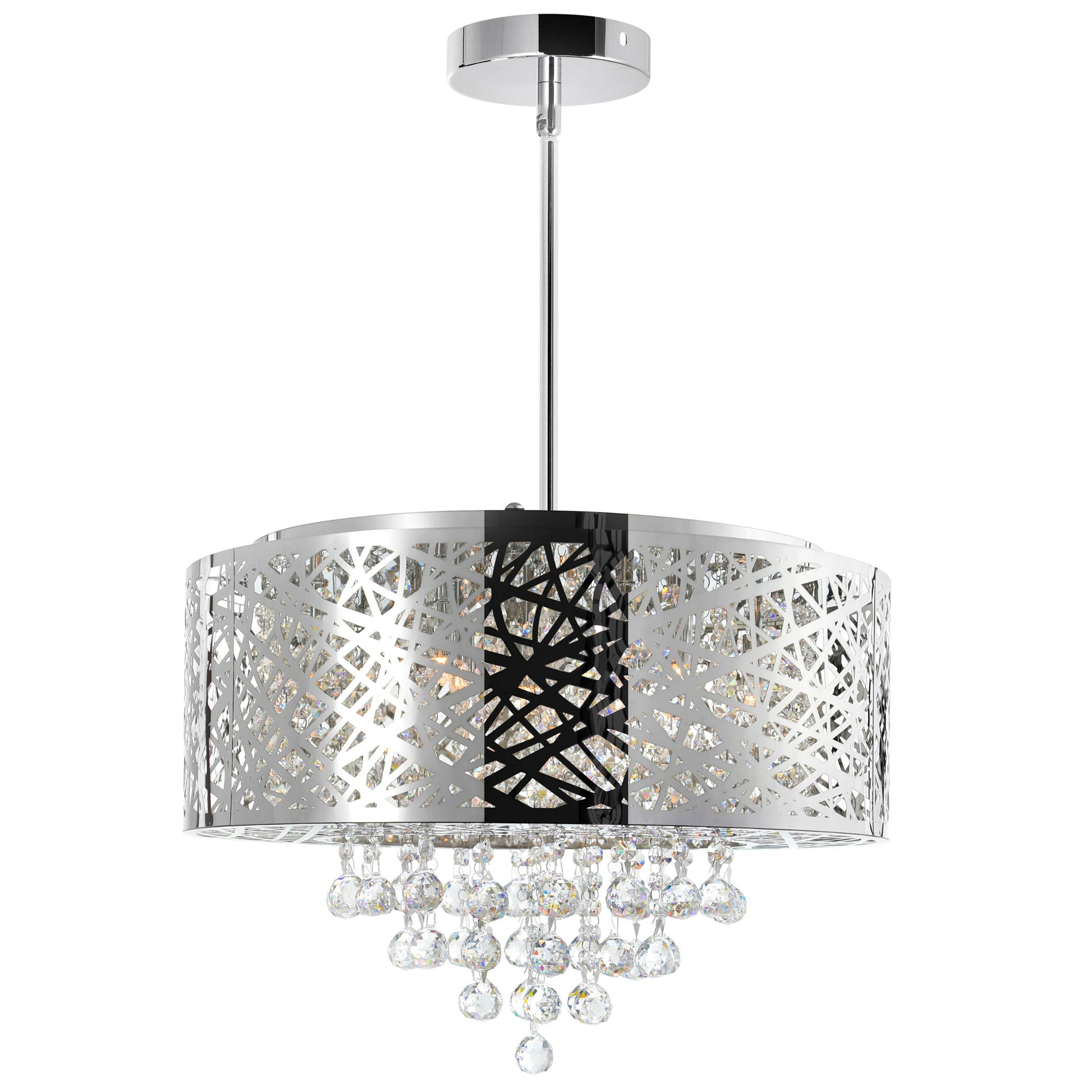 Eternity 9 Light 22in Chrome Drum Shade Chandelier - CWI Lighting