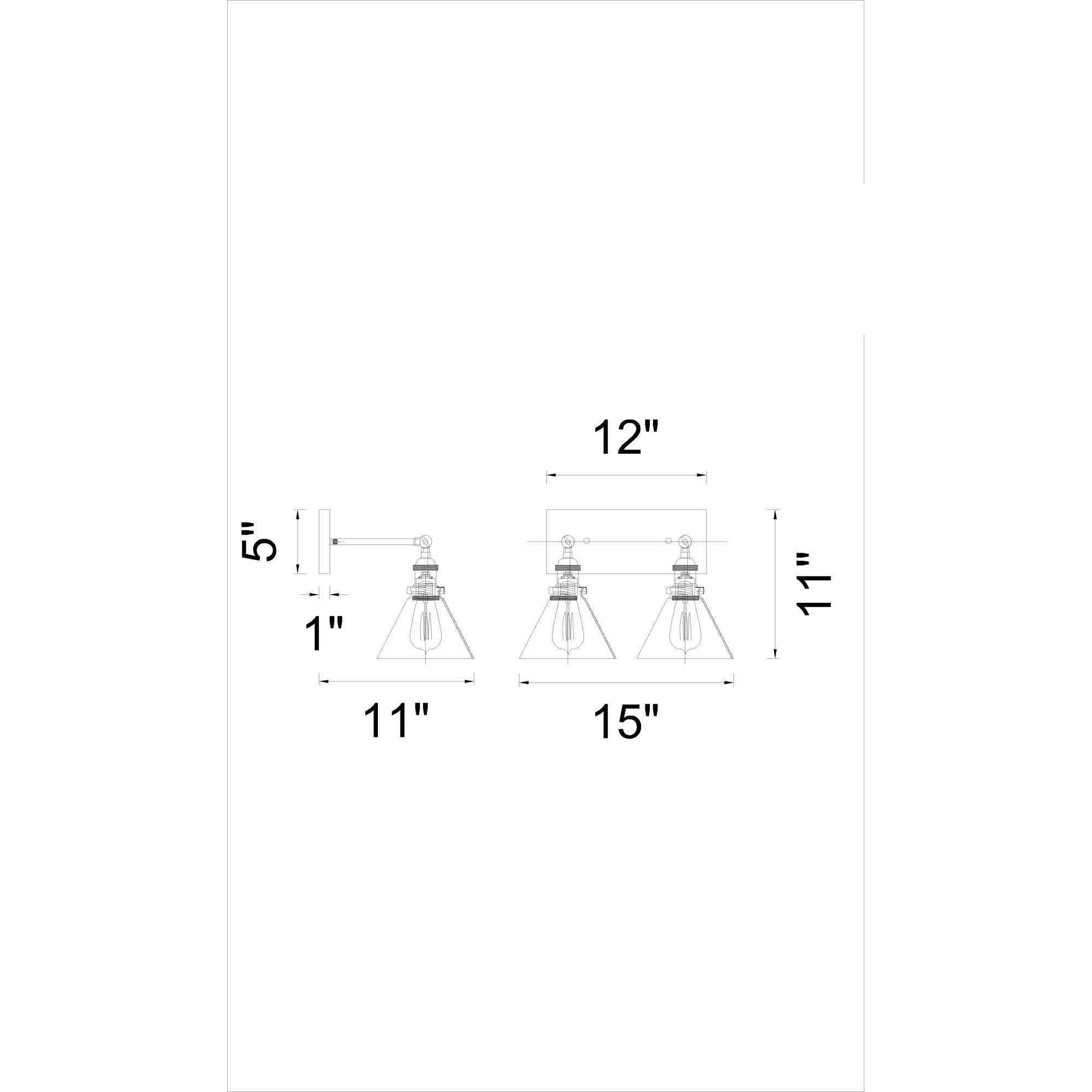 Eustis 2 Light 15in Polished Nickel Wall Sconce - CWI Lighting