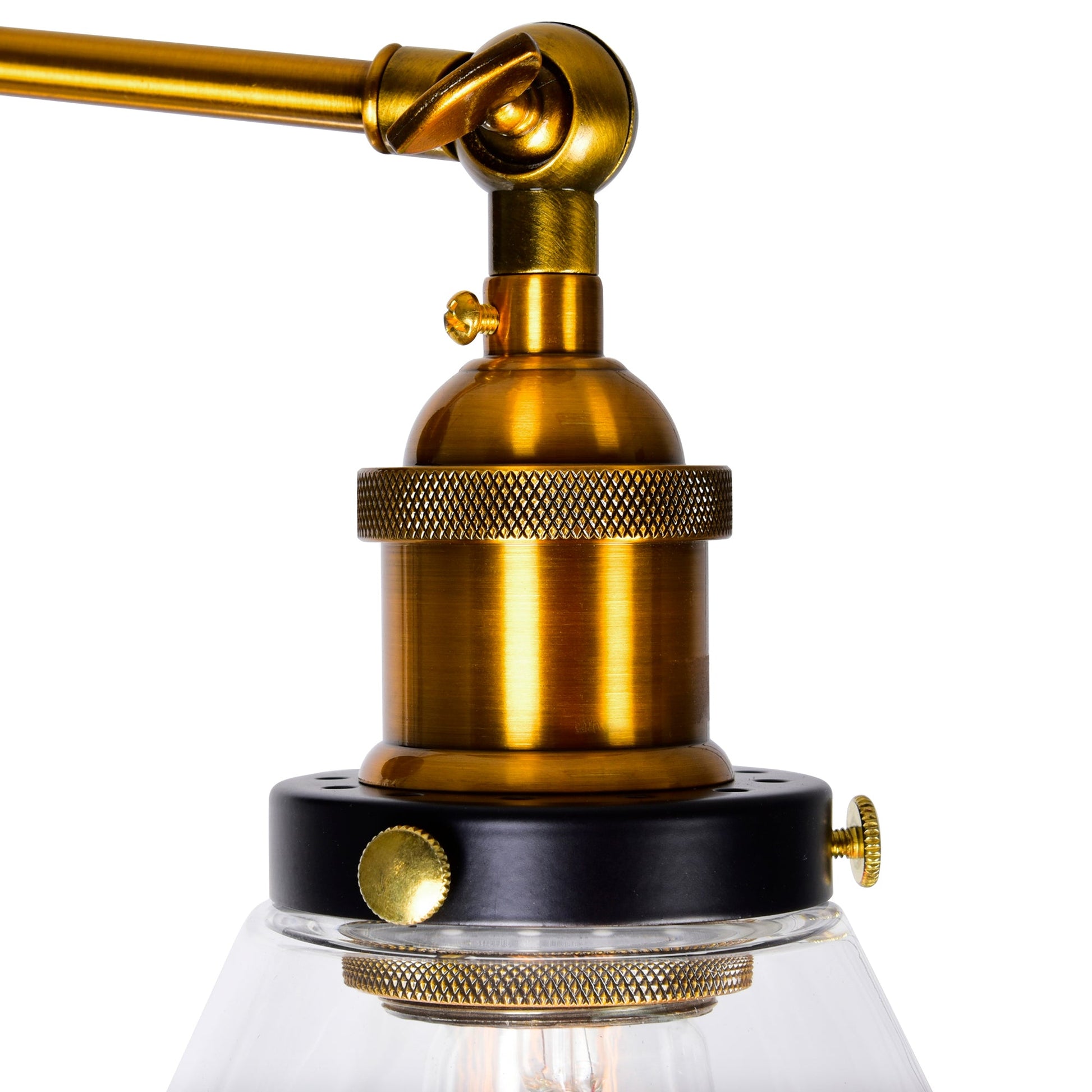 Eustis 3 Light 24in Black & Gold Wall Sconce - CWI Lighting