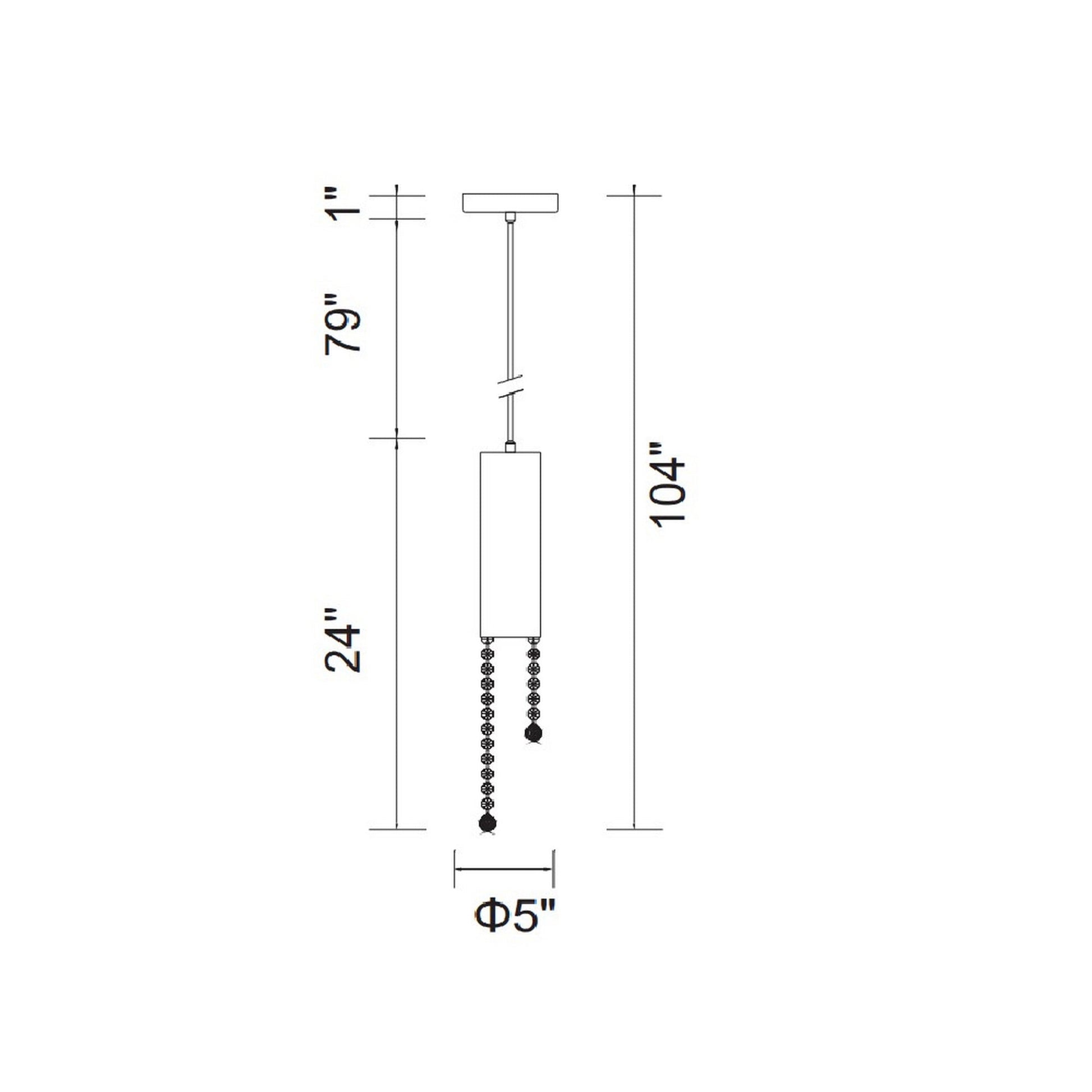 Extended 1 Light 5in Chrome Down Mini Pendant - CWI Lighting