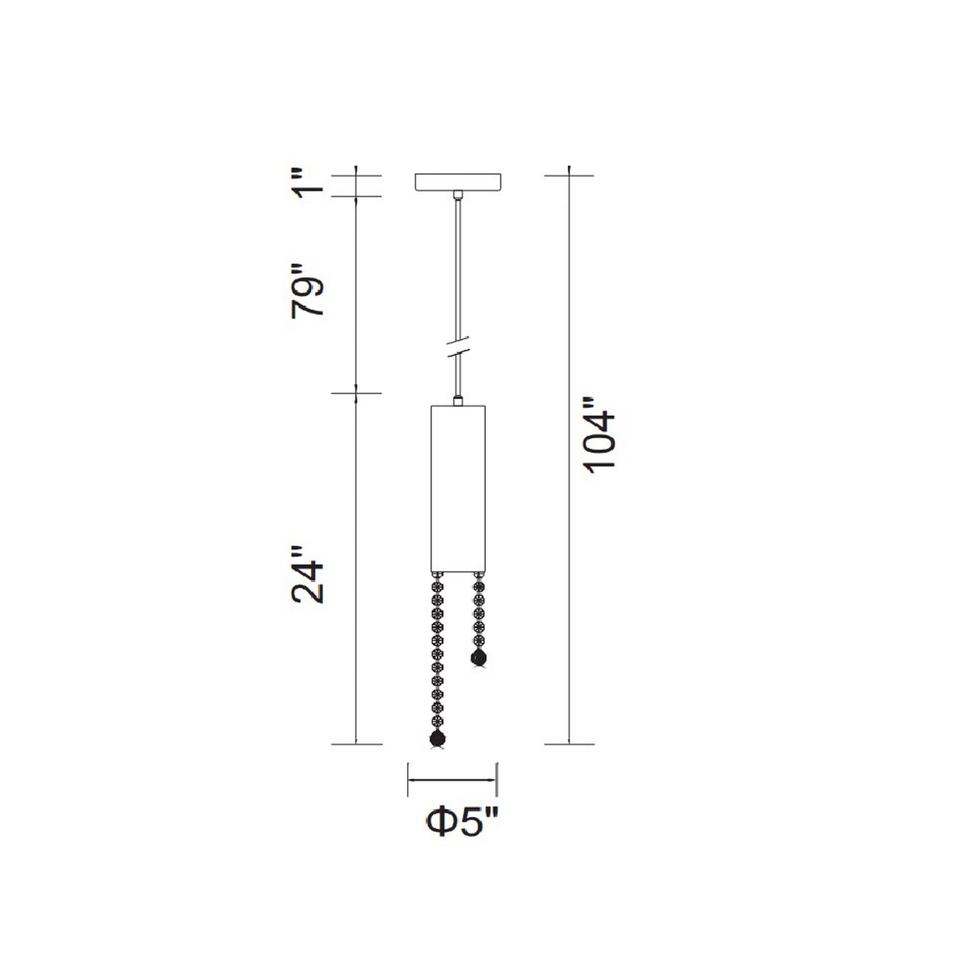 Extended 1 Light 5in Chrome Down Mini Pendant - CWI Lighting