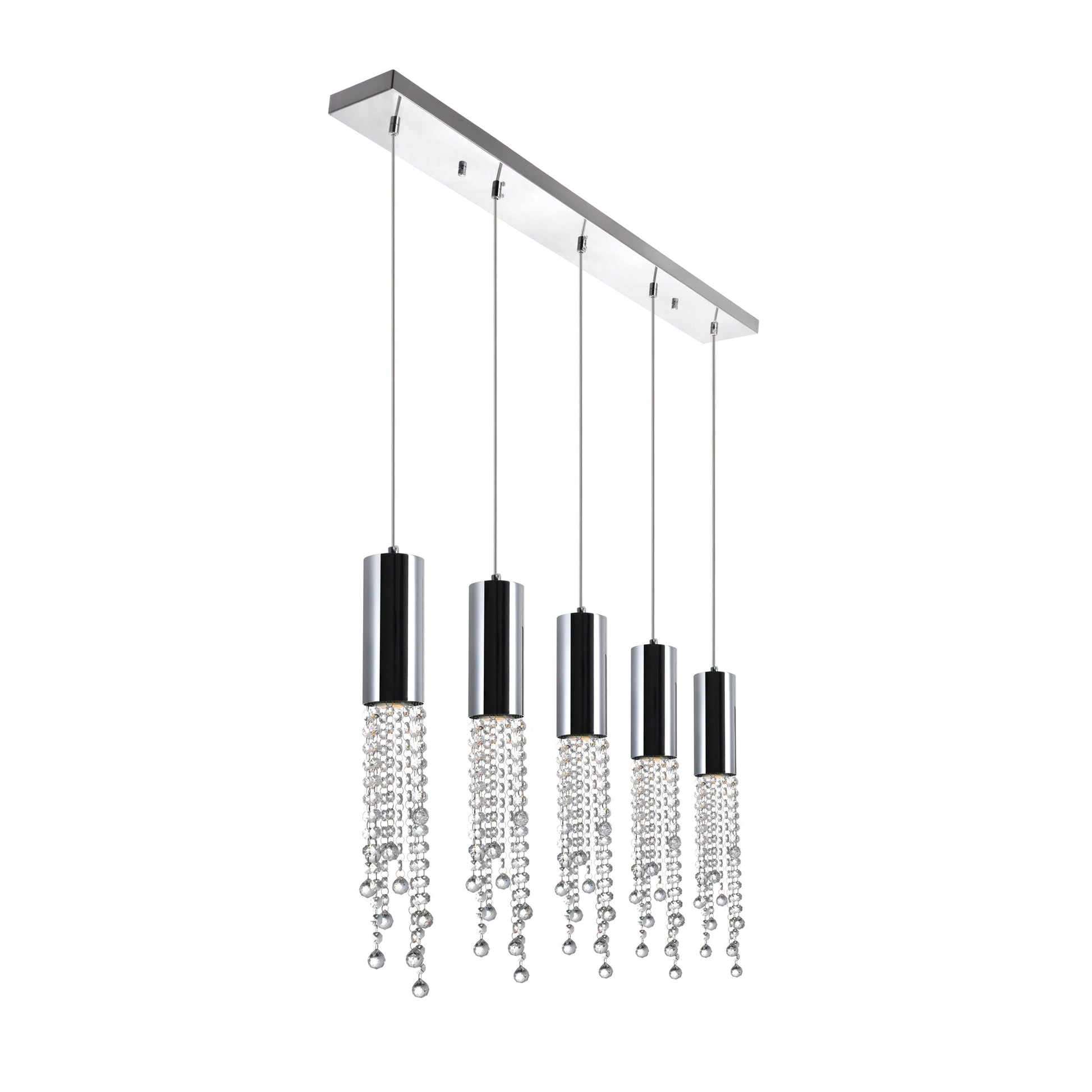 Extended 5 Light 40in Chrome Multi Light Pendant - CWI Lighting