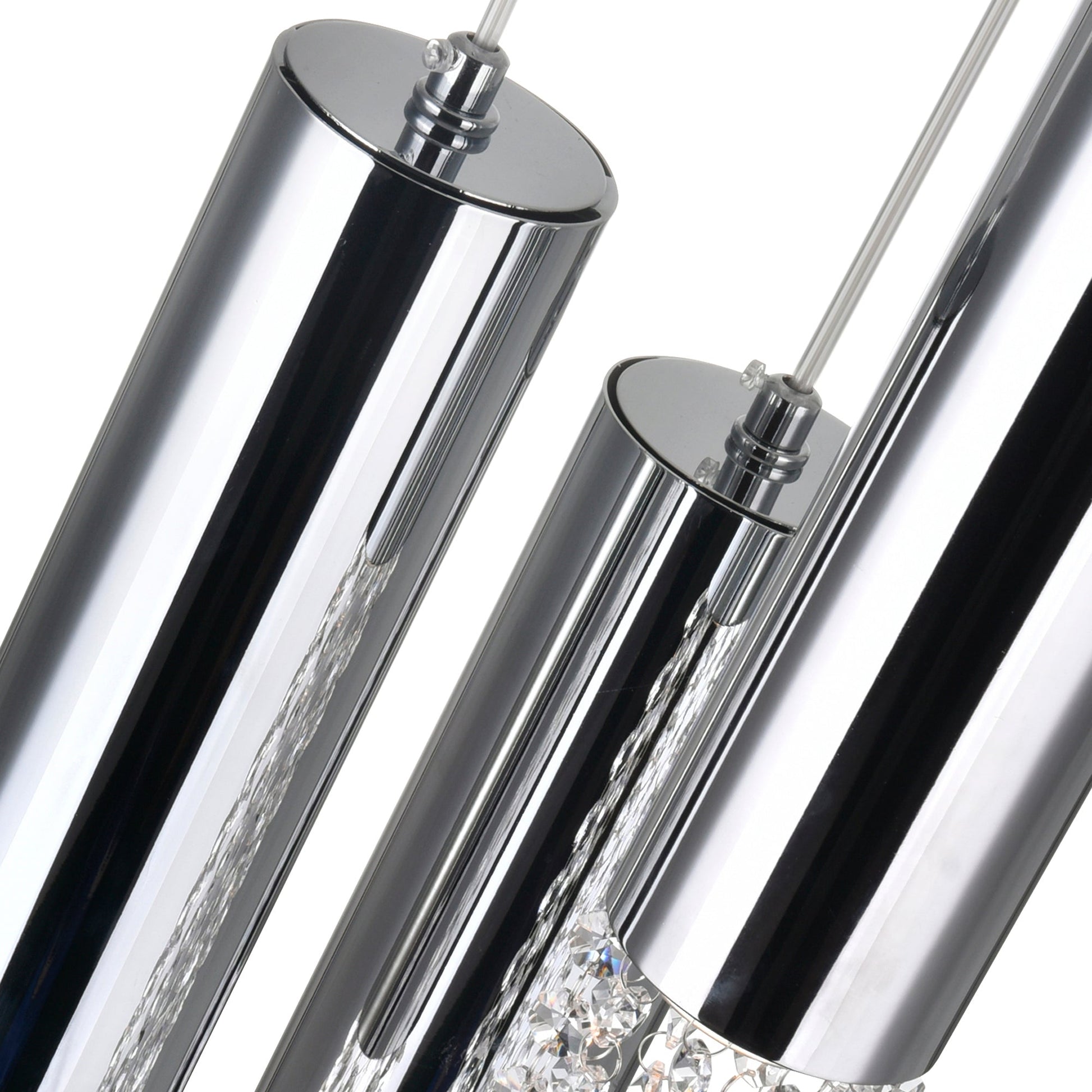 Extended 9 Light 20in Chrome Multi Light Pendant - CWI Lighting