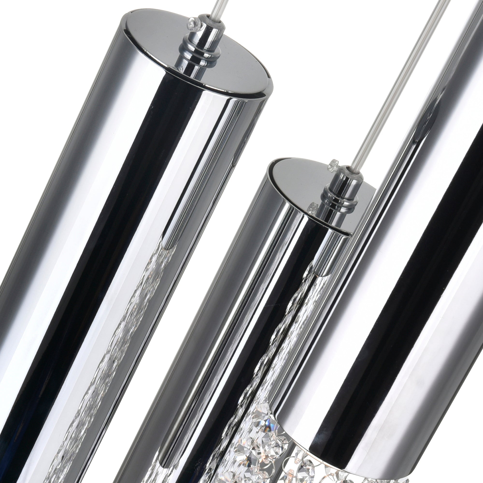 Extended 9 Light 20in Chrome Multi Light Pendant - CWI Lighting
