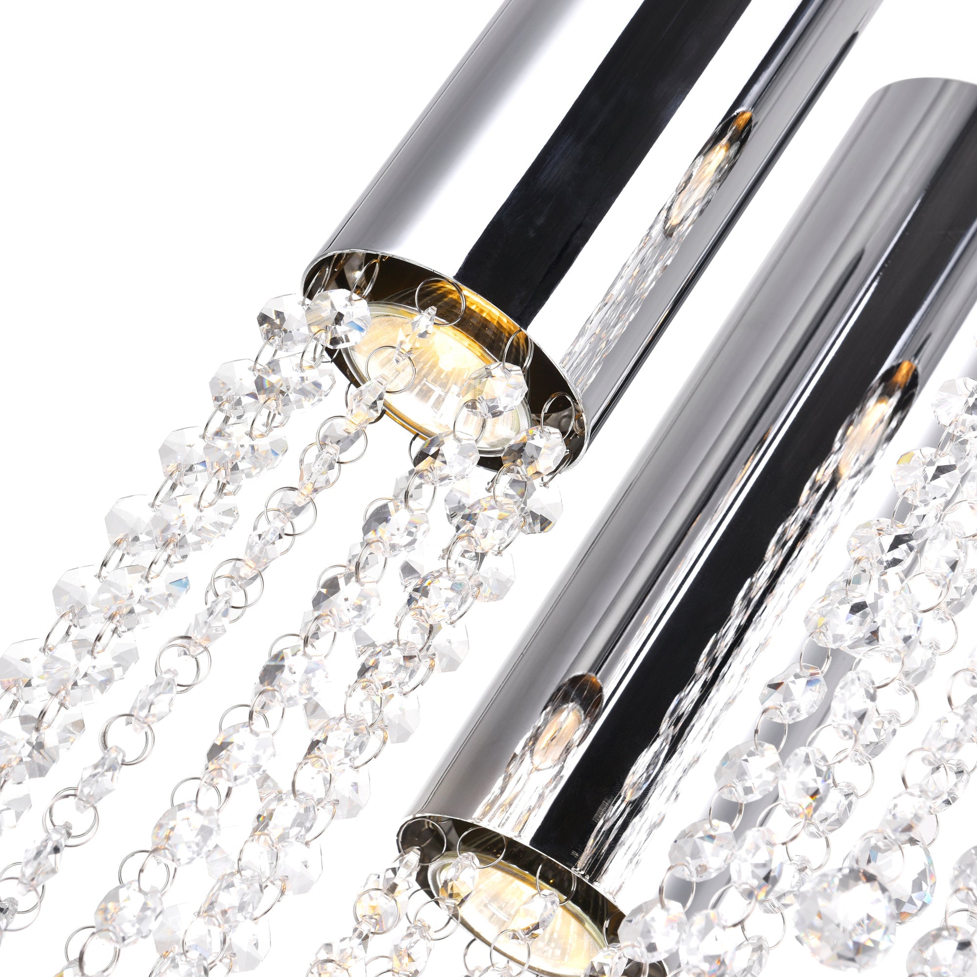 Extended 9 Light 20in Chrome Multi Light Pendant - CWI Lighting