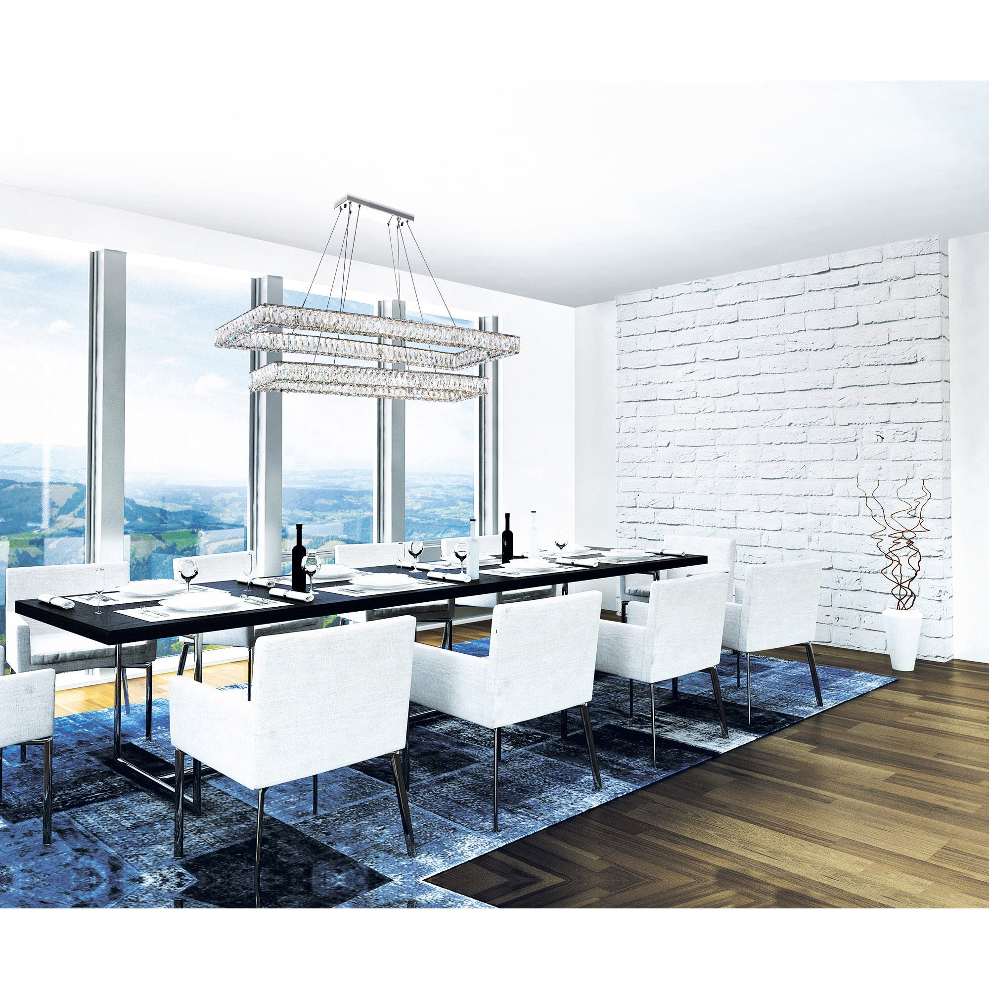 Felicity Integrated LED 2 - Tier Chrome Chandelier - CWI Lighting