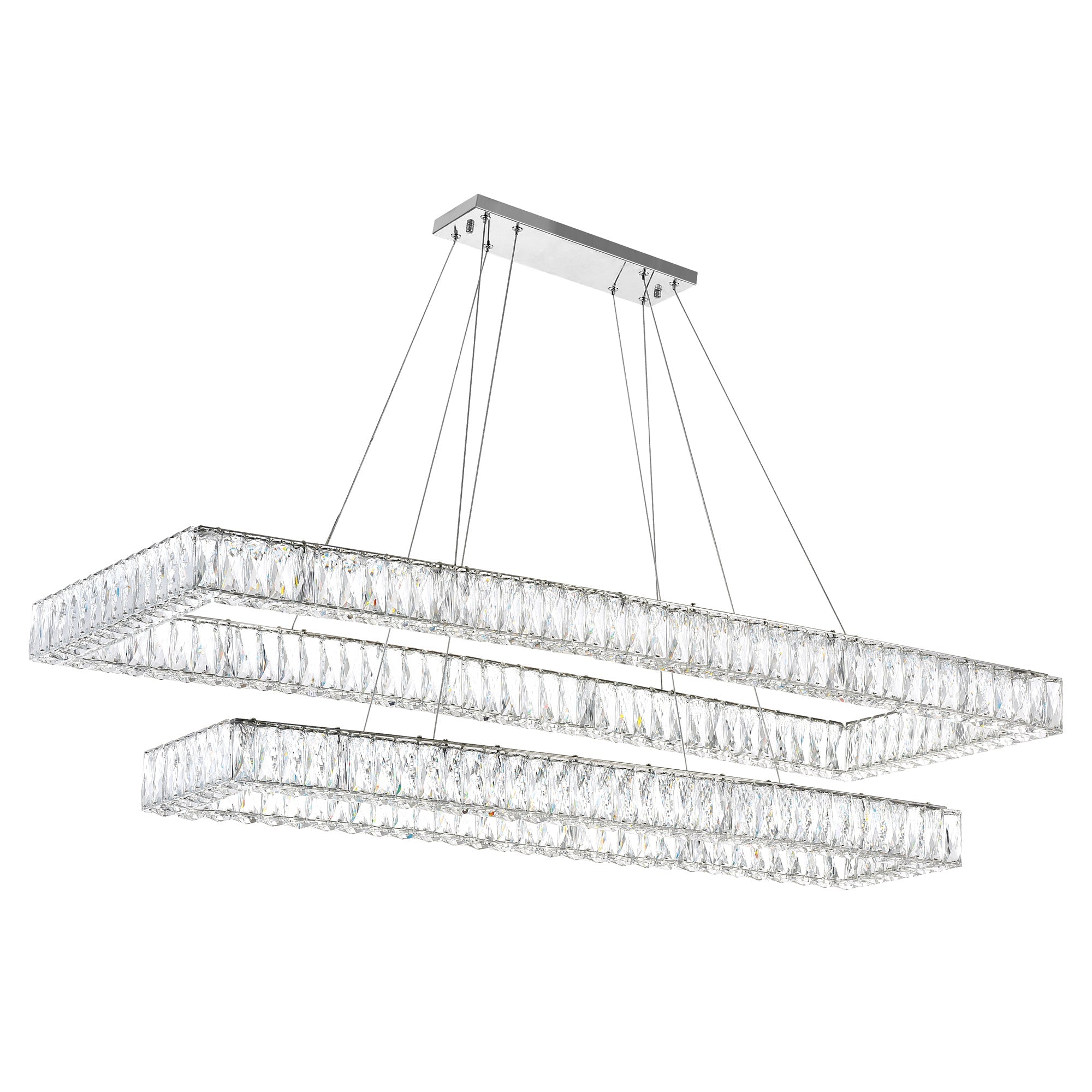 Felicity Integrated LED 2 - Tier Chrome Chandelier - CWI Lighting