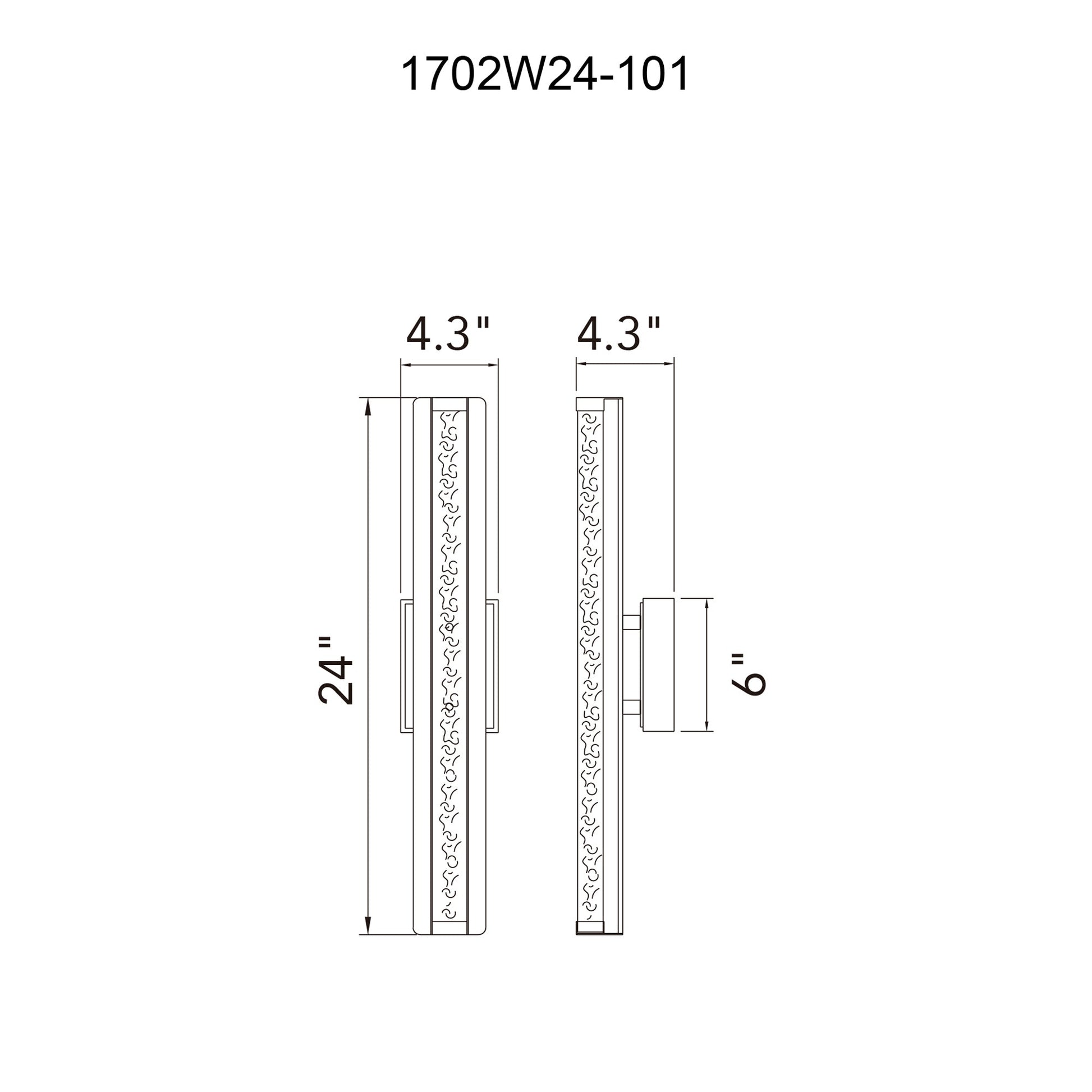 Fiji Integrated LED 24in Black Outdoor Wall Light - CWI Lighting