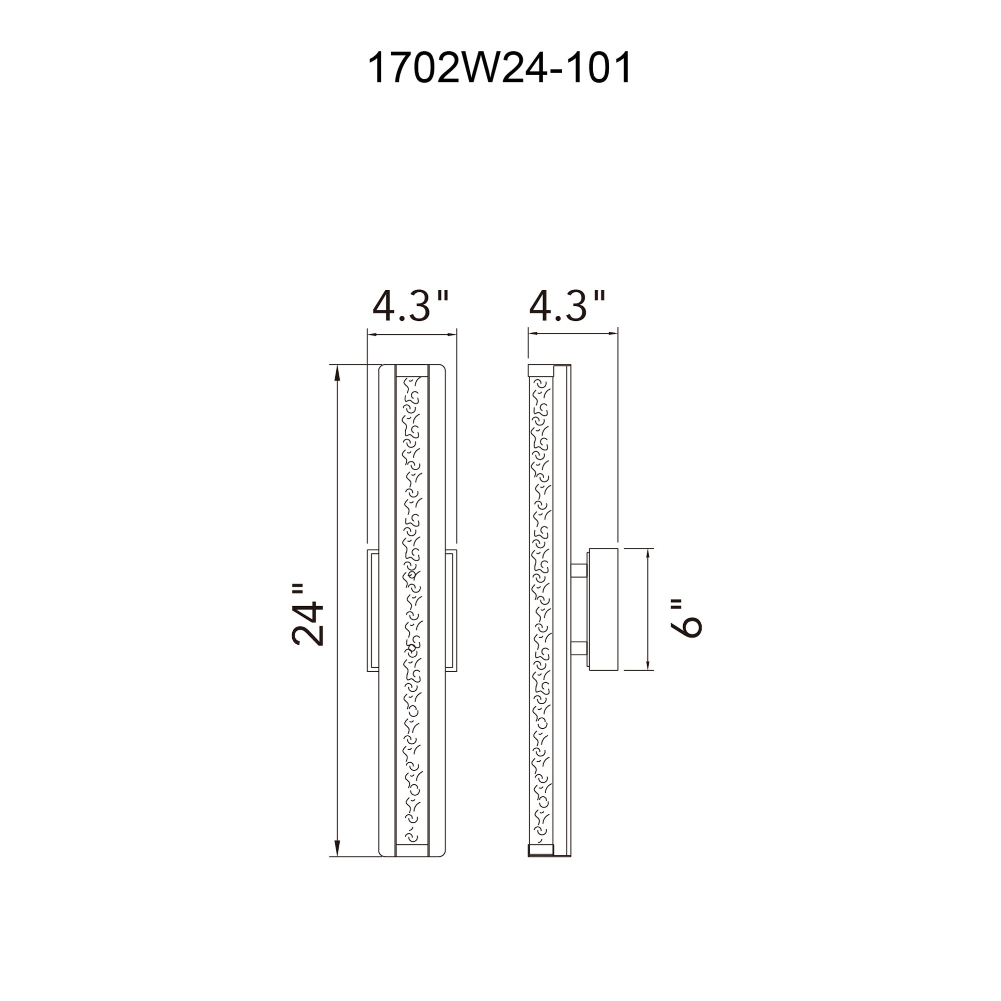 Fiji Integrated LED 24in Black Outdoor Wall Light - CWI Lighting