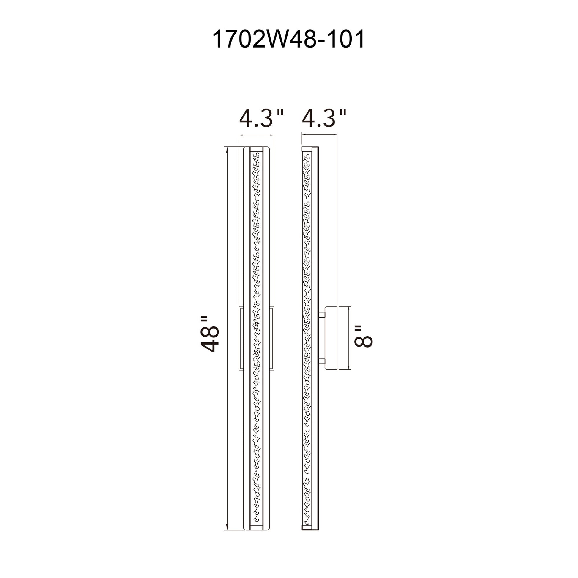 Fiji Integrated LED 48in Black Outdoor Wall Light - CWI Lighting