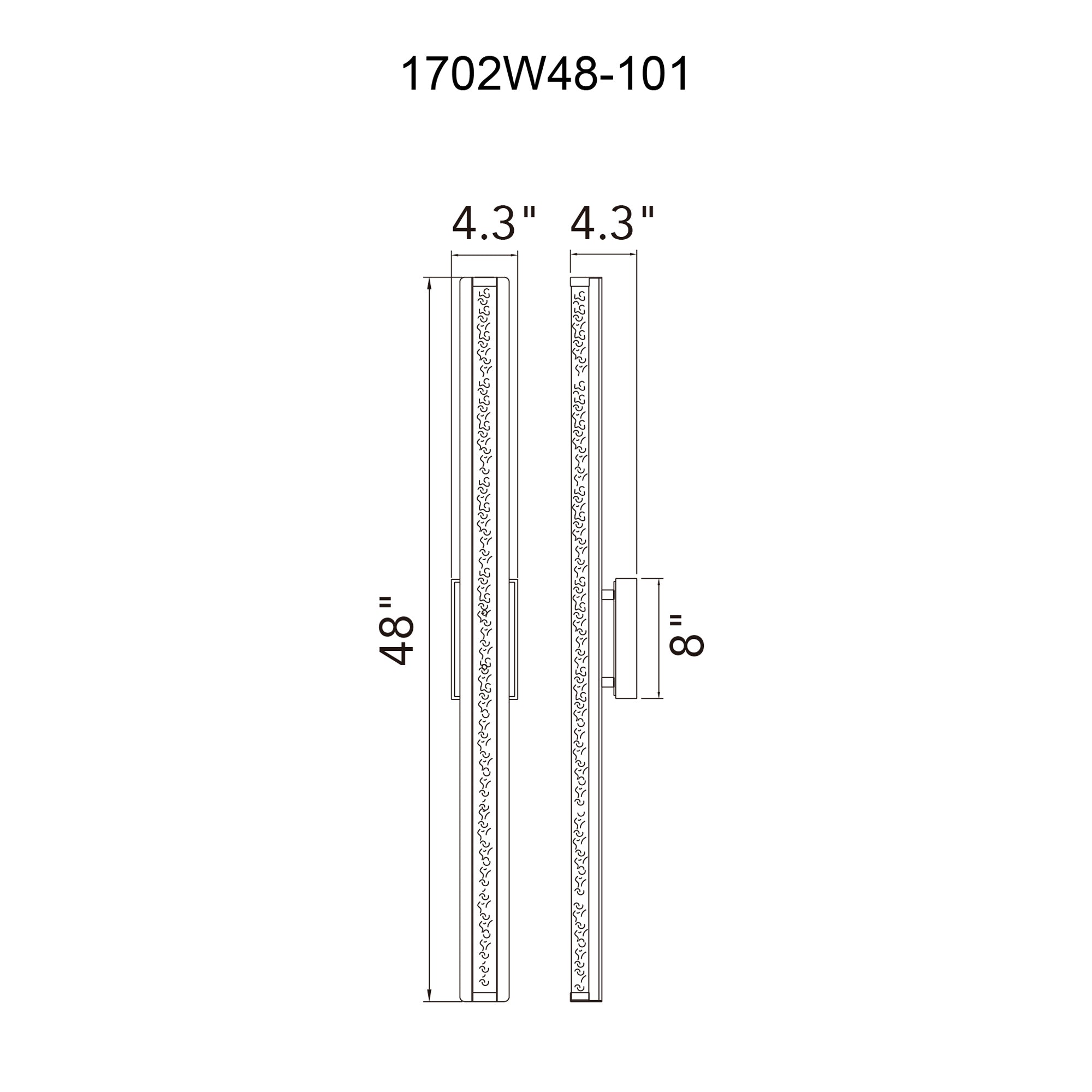 Fiji Integrated LED 48in Black Outdoor Wall Light - CWI Lighting