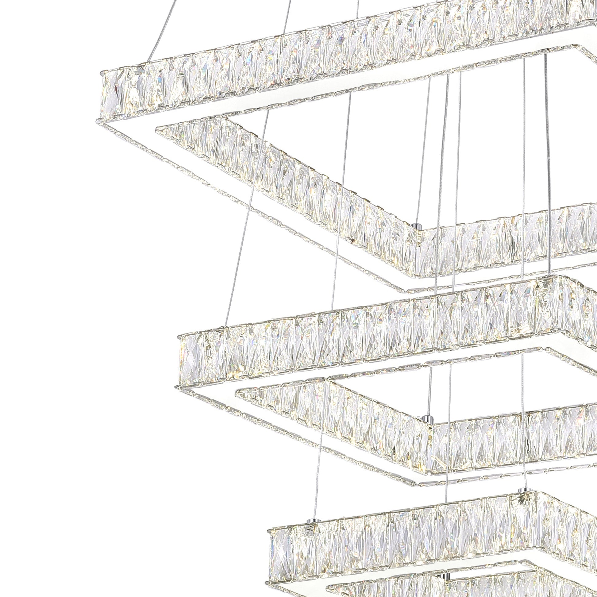 Florence Integrated LED 3 - Tier Chrome Chandelier - CWI Lighting