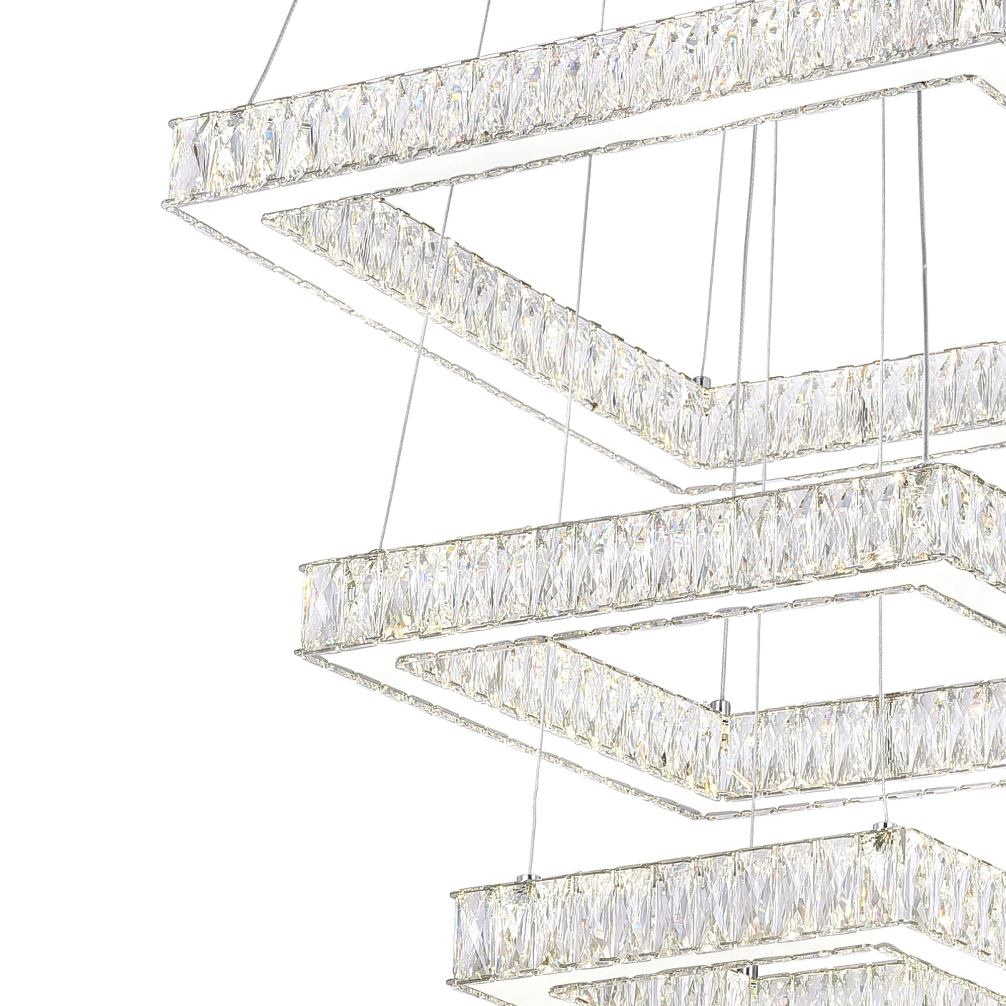 Florence Integrated LED 3 - Tier Chrome Chandelier - CWI Lighting