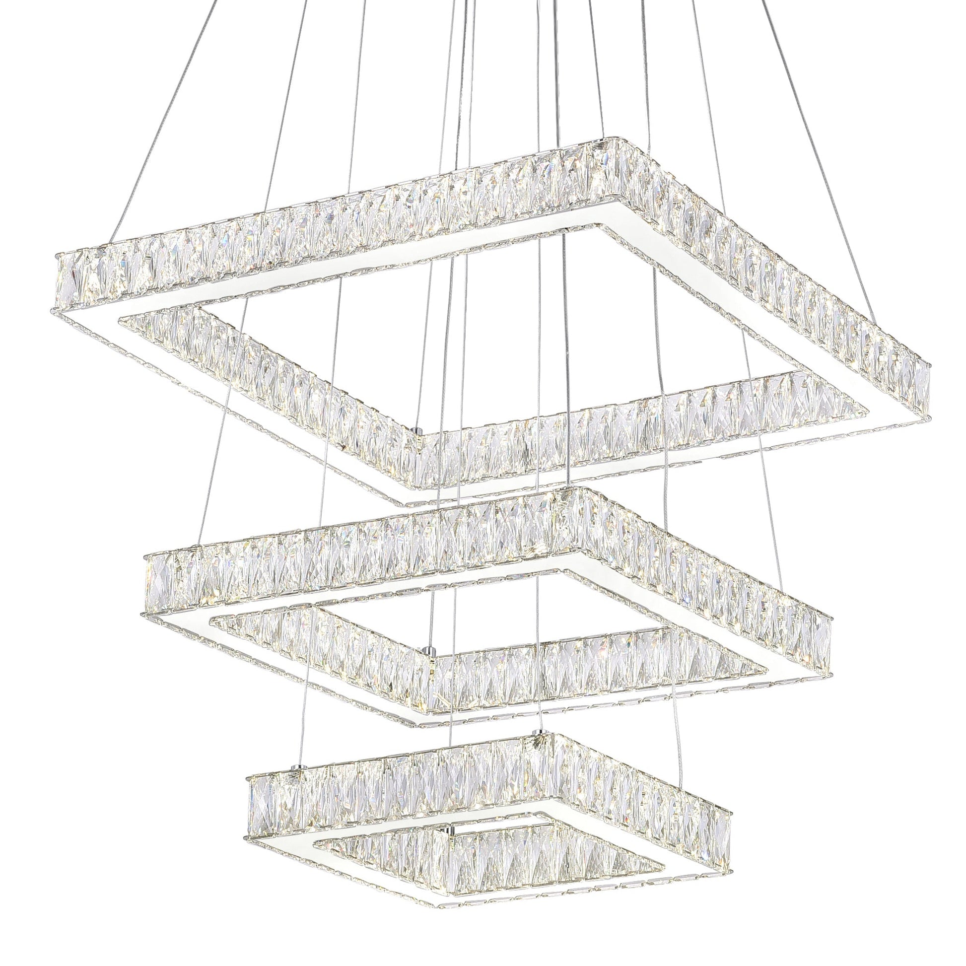 Florence Integrated LED 3 - Tier Chrome Chandelier - CWI Lighting